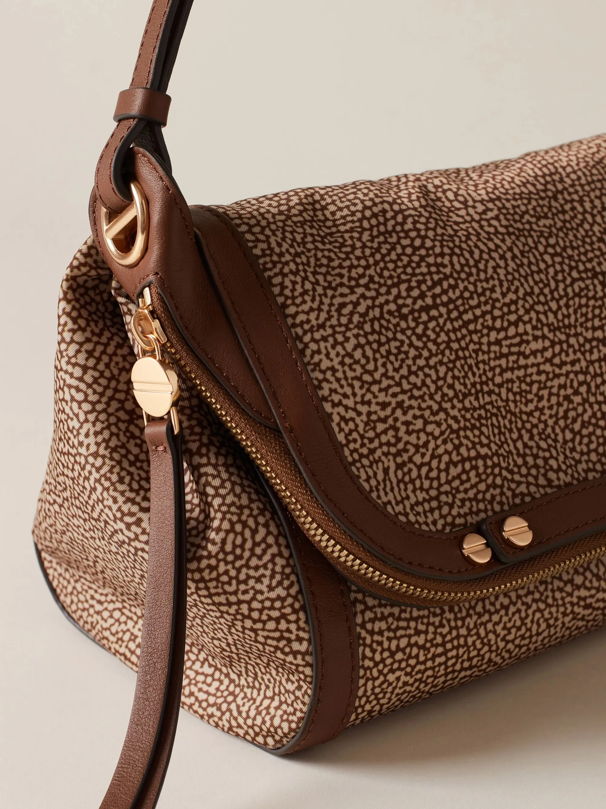 Borbonese Borsa A Tracolla Frame Small Marrone 91010221Ah1994 173622