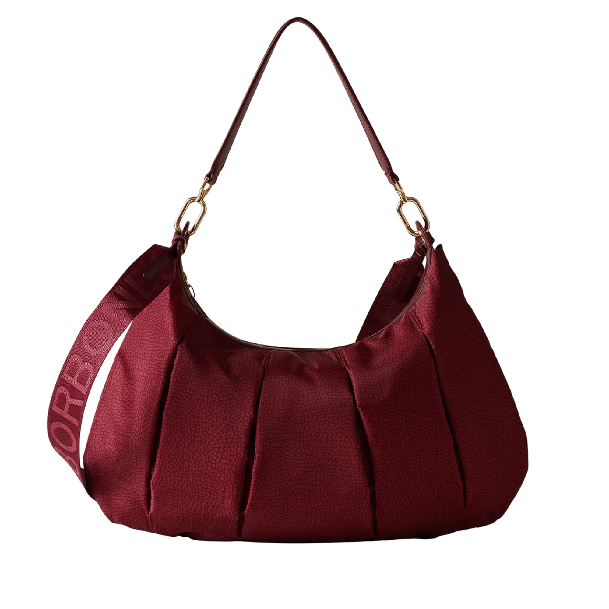 Borbonese B'Medium Croissant Hobo Bag' Merlot 933077Ah1027 157724