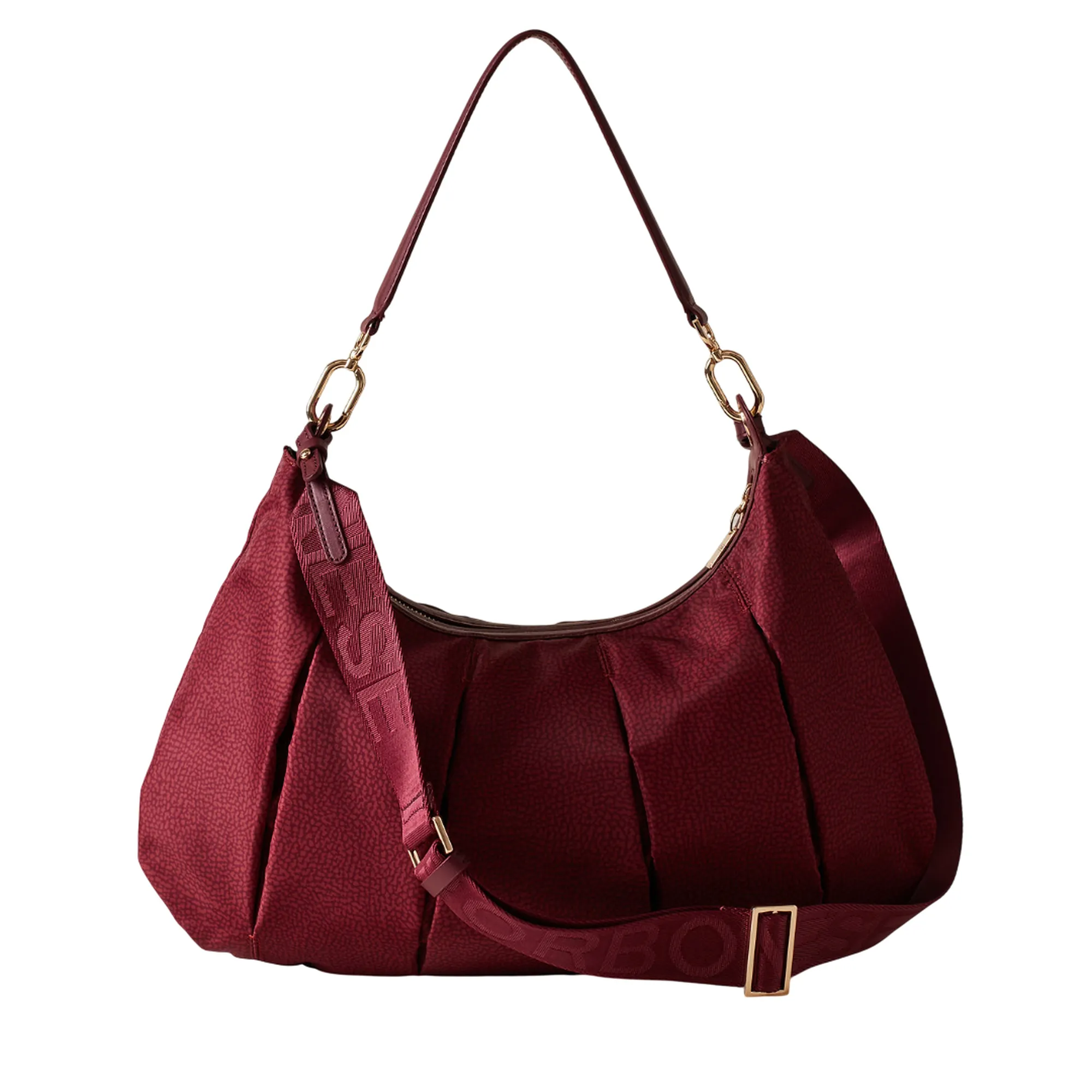 Borbonese B'Medium Croissant Hobo Bag' Merlot 933077Ah1027 157725