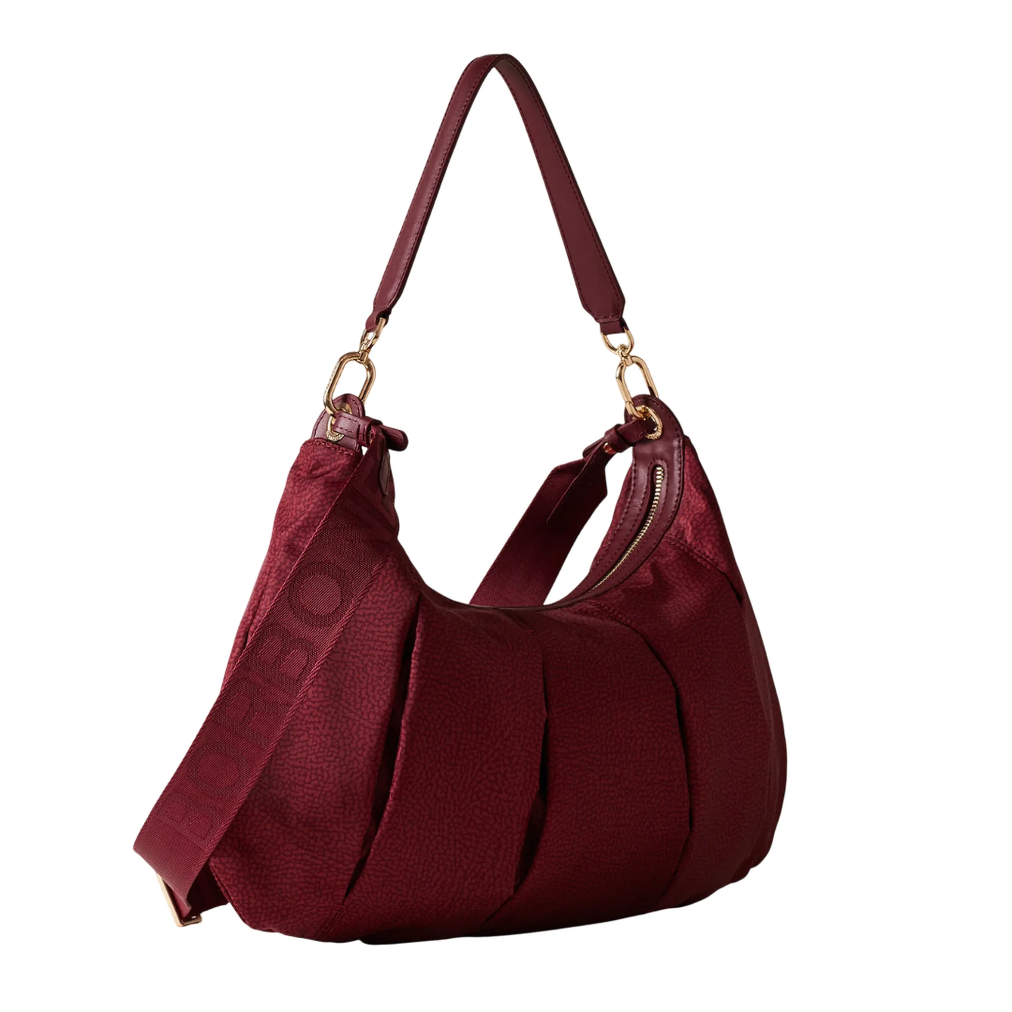 Borbonese B'Medium Croissant Hobo Bag' Merlot 933077Ah1027 157726