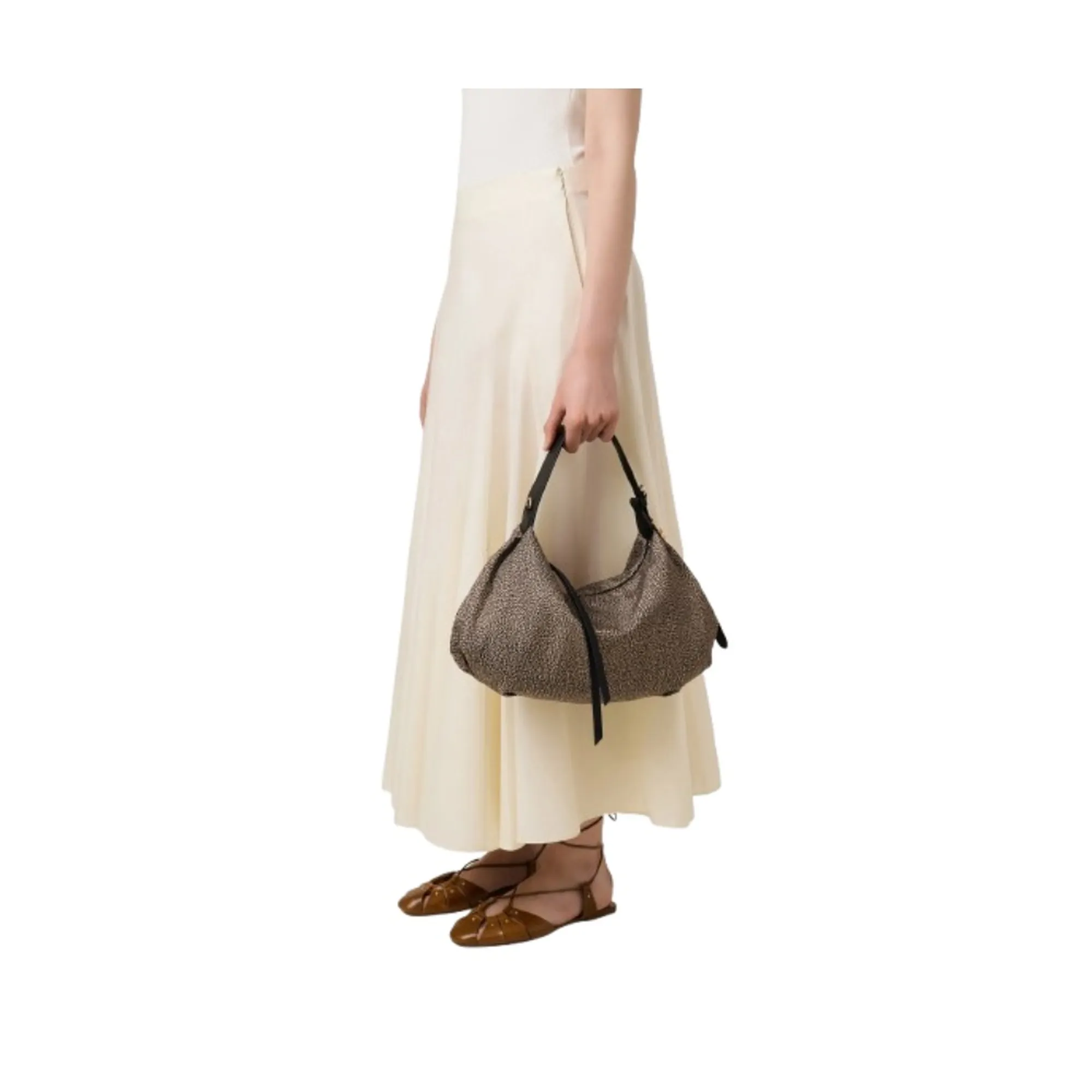 Borbonese B'Small Hobo Bag' Natural 91010364Ah1X11 186870