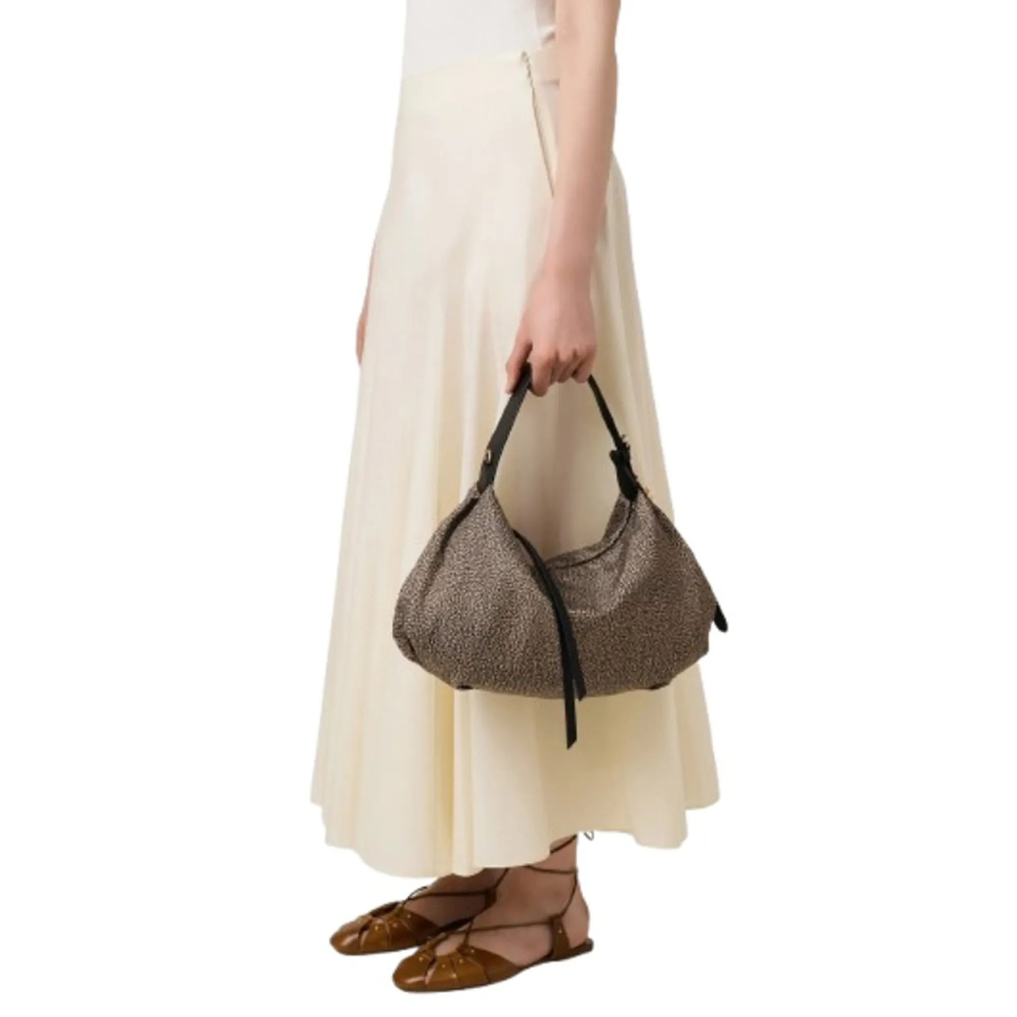 Borbonese B'Small Hobo Bag' Natural 91010364Ah1X11 186911