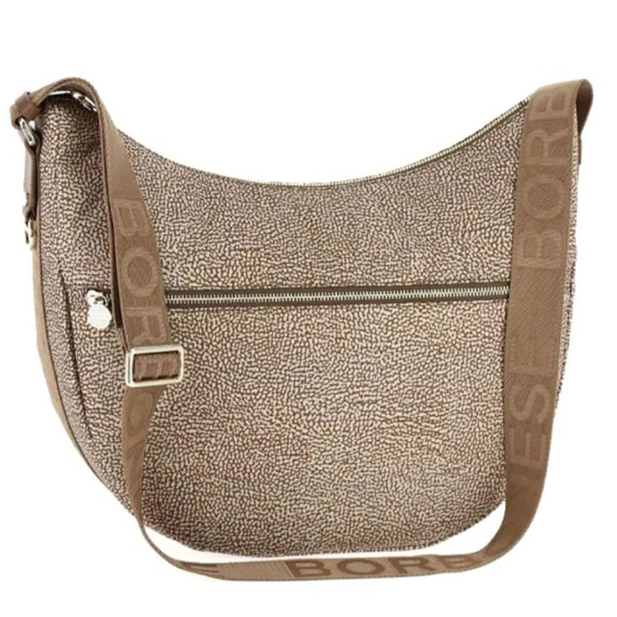 Borbonese B'Middle Moon Bag' Beige/Brown 934108I15994 170523
