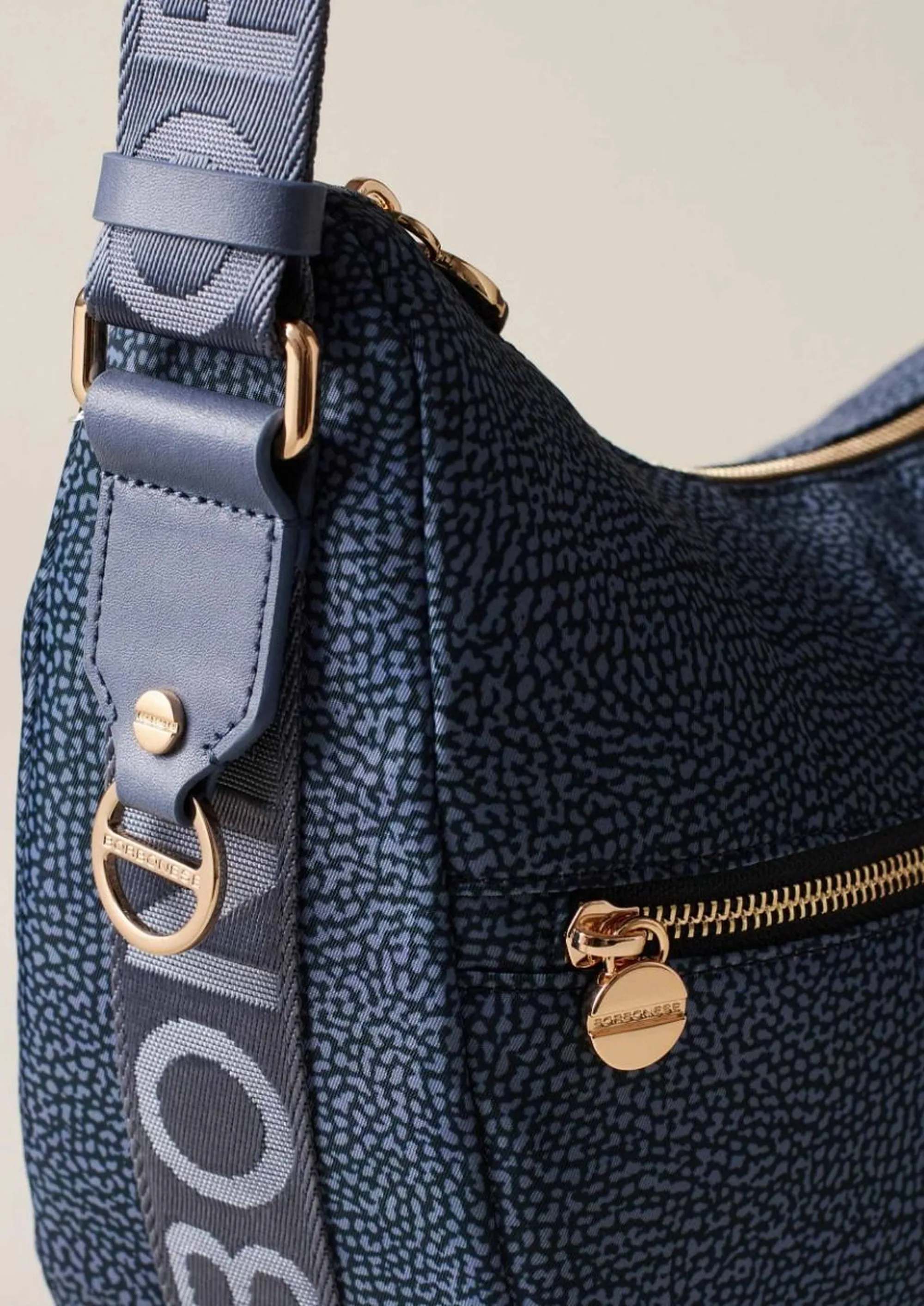 Borbonese B'Luna Middle Bag' Blue 934108I15825 170199