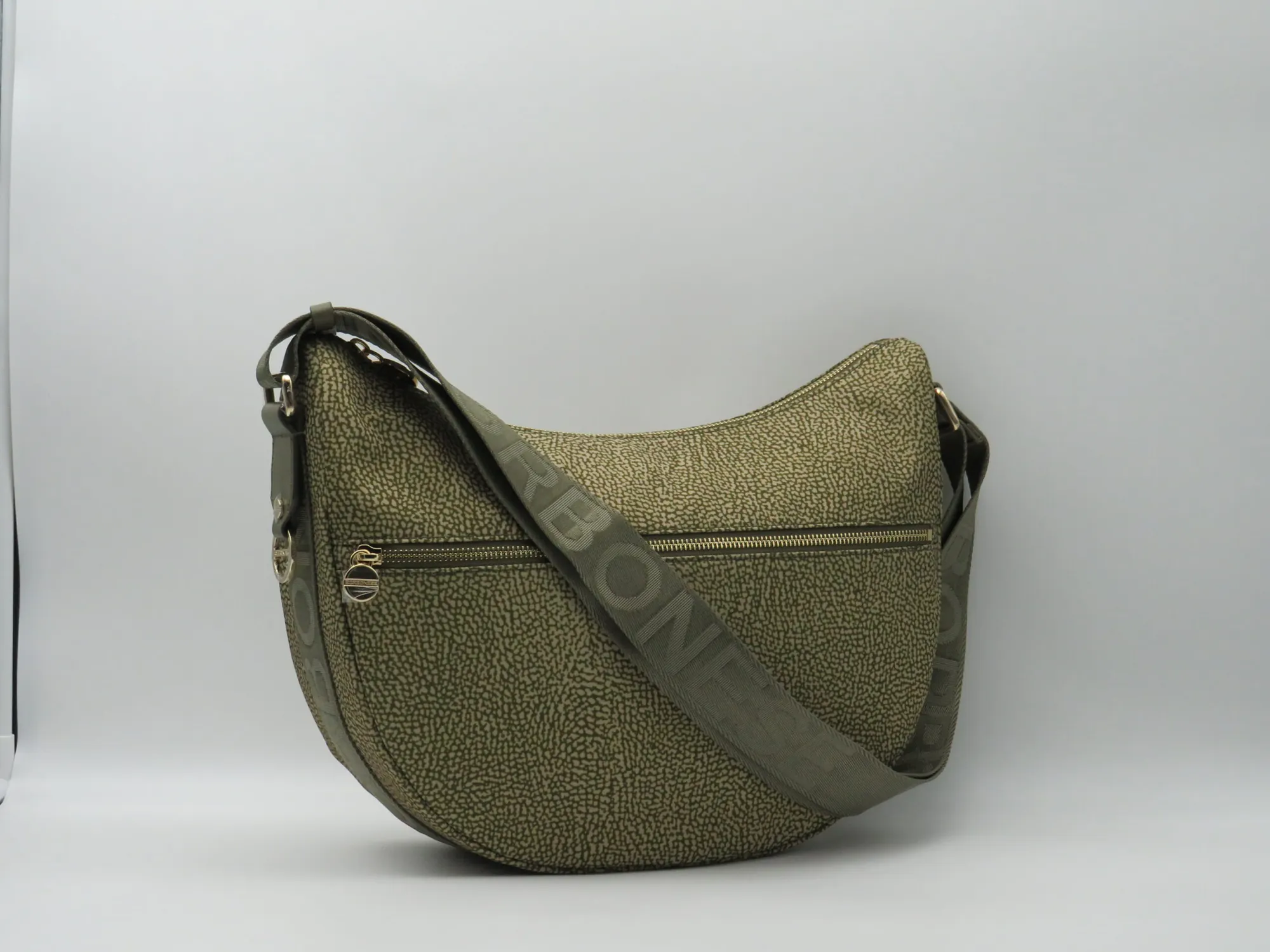 Borbonese B'Luna Middle Bag' Olive 934108I15N41 170236