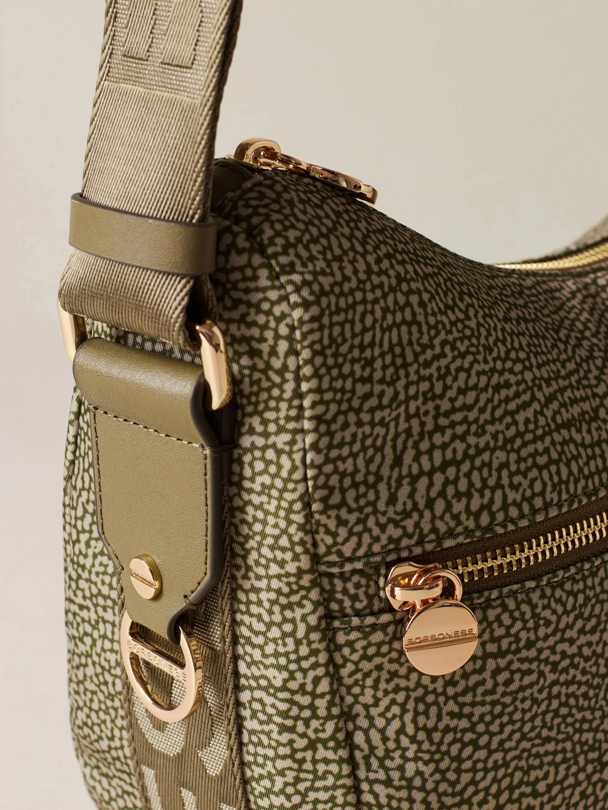 Borbonese B'Small Luna Bag' Olive 934107I15N41 170245