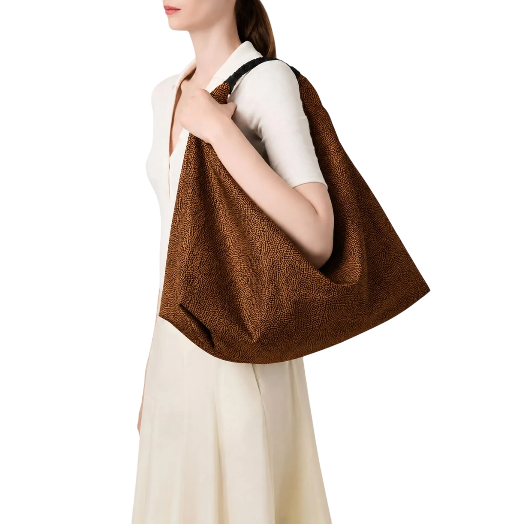 Borbonese B'Plie Hobo Large Bag' Chestnut 910102070195264 187137
