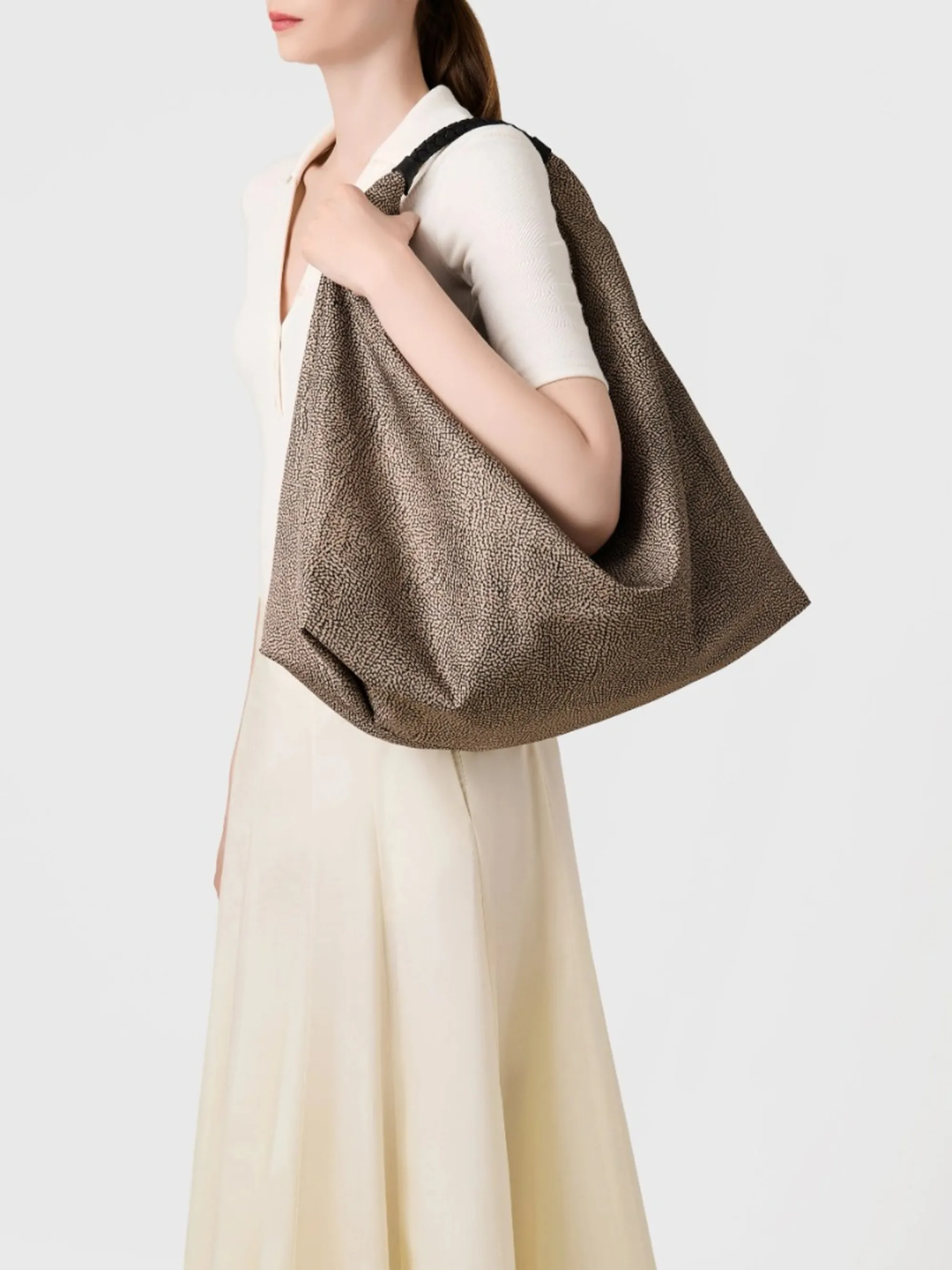 Borbonese B'Plie Hobo Large Bag' Natural 910102070195X11 186619