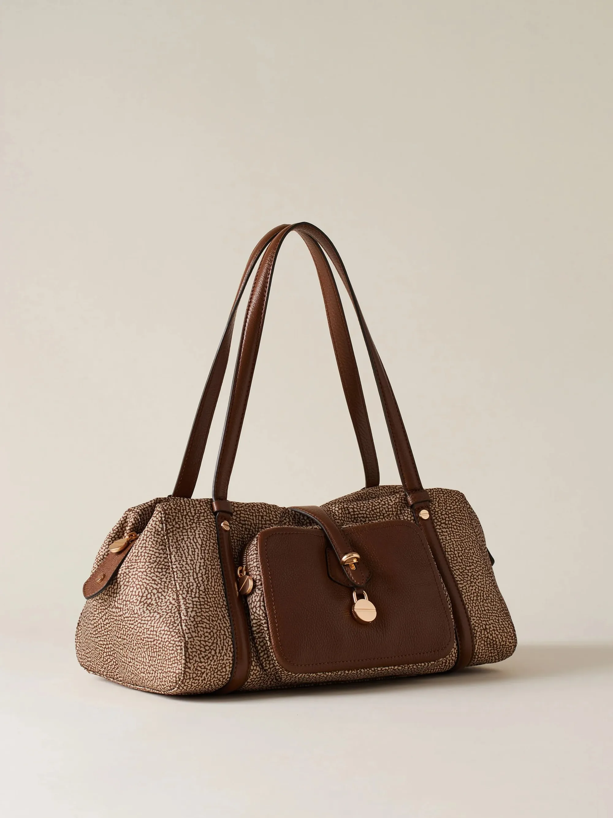 Borbonese Borsa Poche Bauletto Medium Marrone 910101950189994 173588