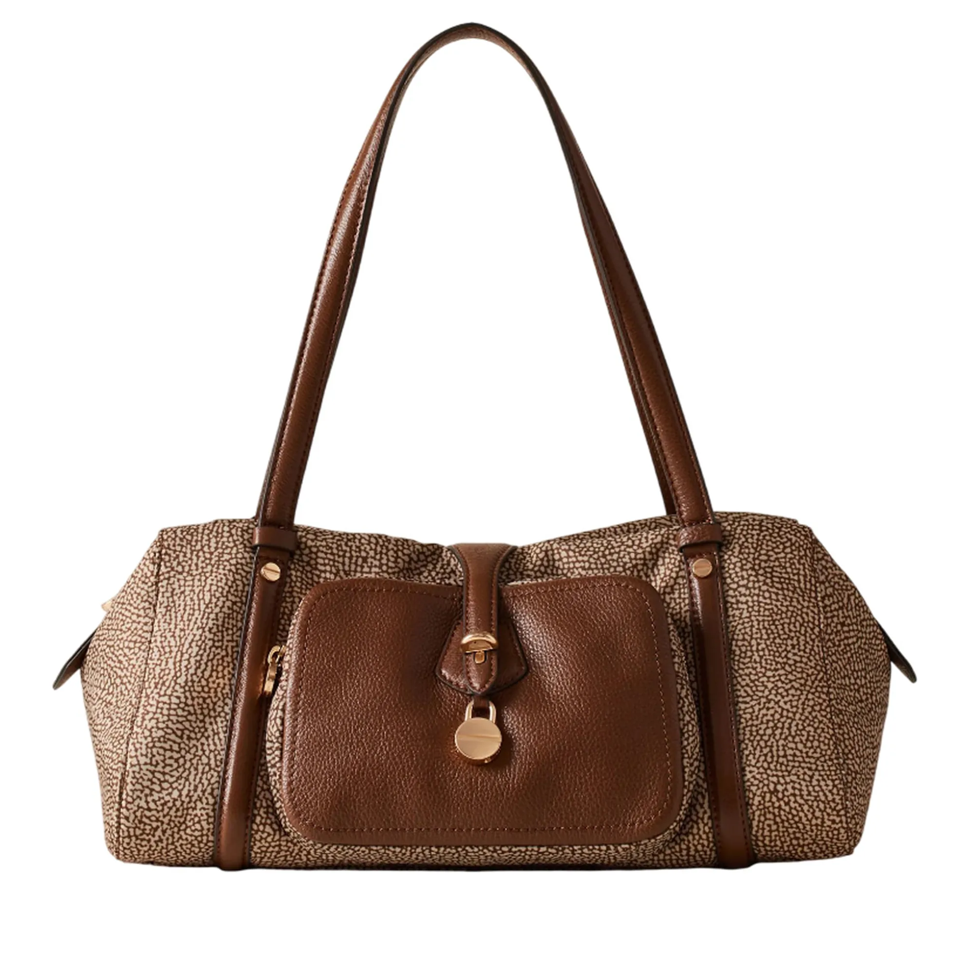 Borbonese Borsa Poche Bauletto Medium Marrone 910101950189994 179625