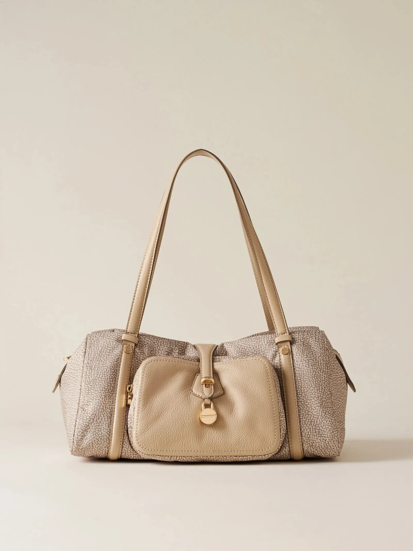 Borbonese Borsa Poche Bauletto Medium Sabbia 910101950189C75 173608