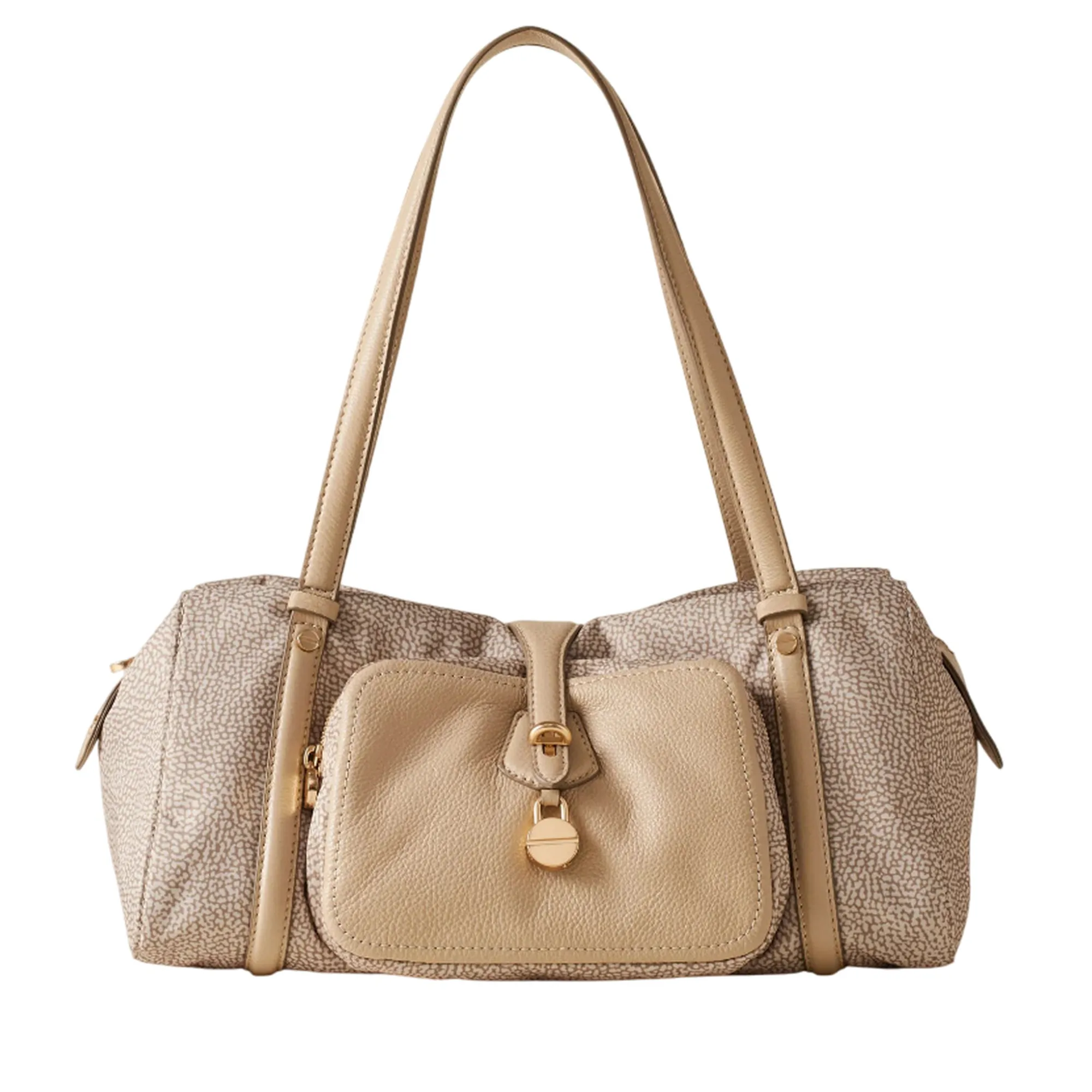 Borbonese Borsa Poche Bauletto Medium Sabbia 910101950189C75 179620