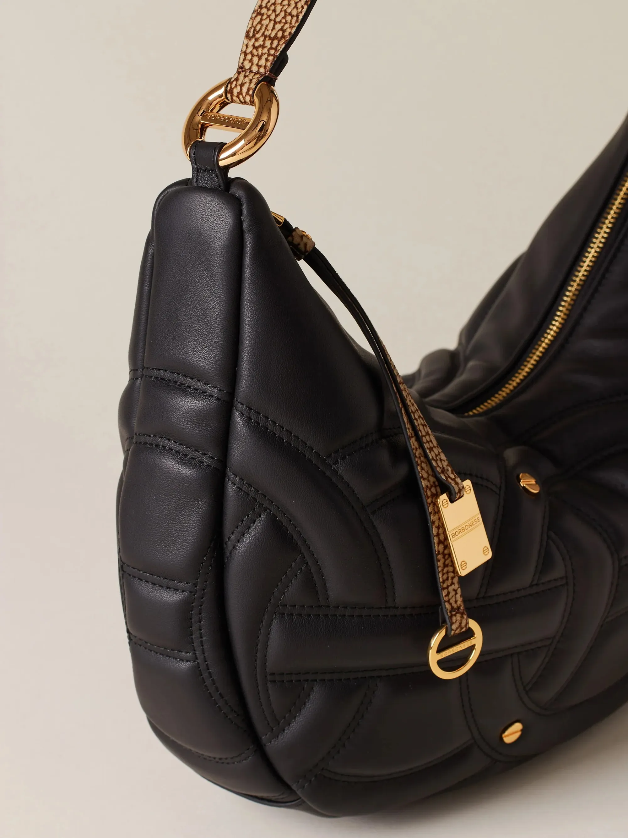 Borbonese B'Rondo Hobo Medium Bag' Black 910101460099480 157384