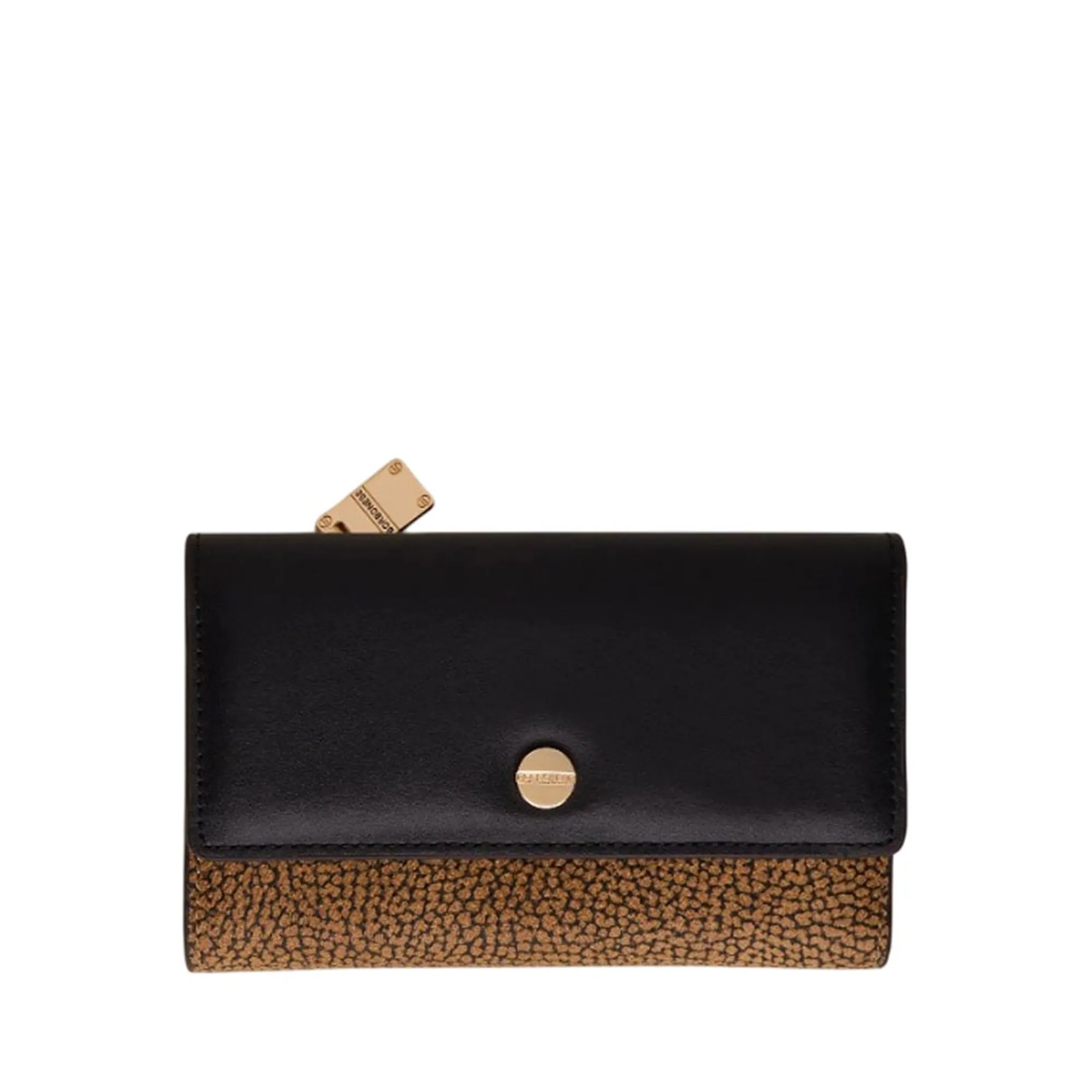 Borbonese B'Medium Wallet' Natural/Black 91020036220311 162604