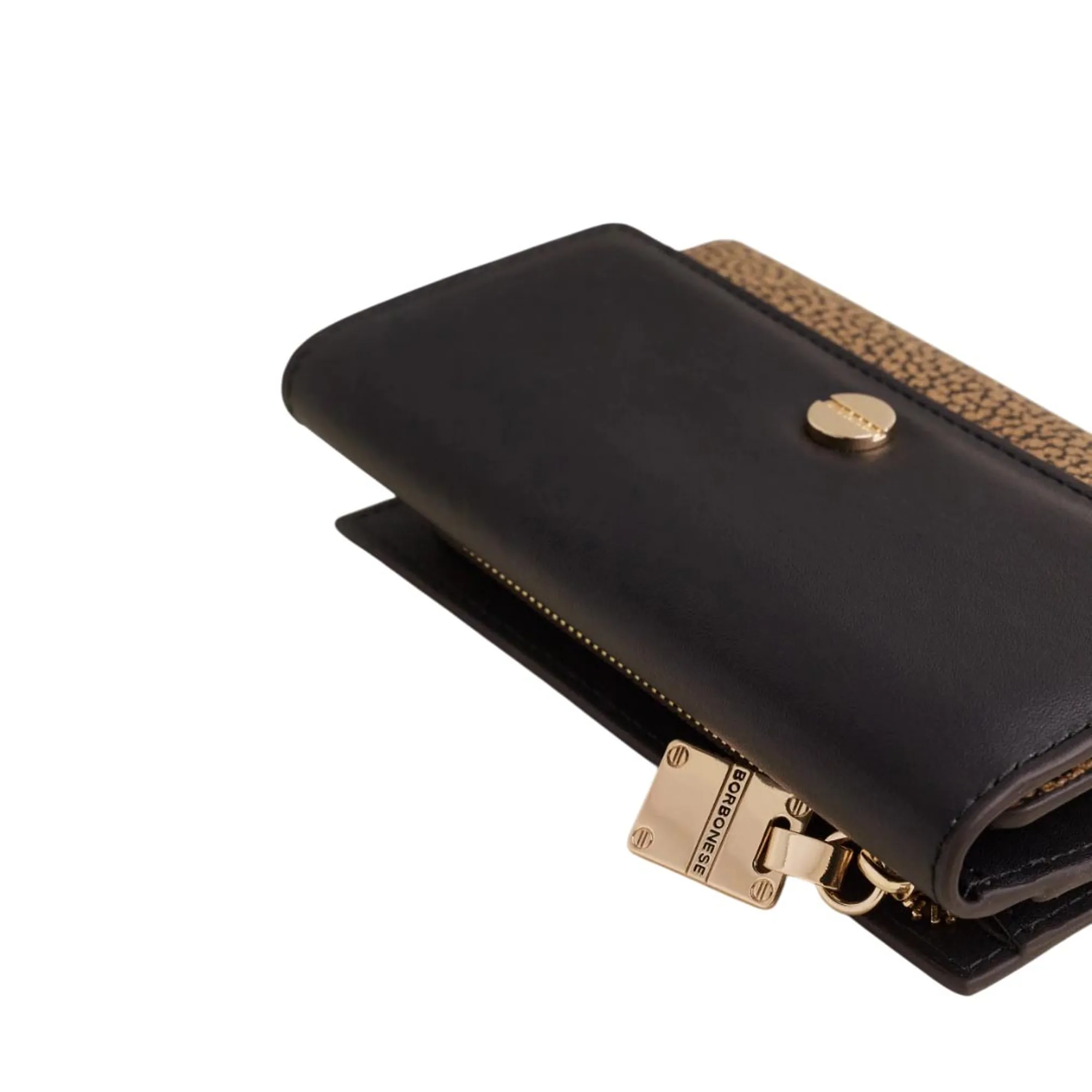 Borbonese B'Medium Wallet' Natural/Black 91020036220311 162606