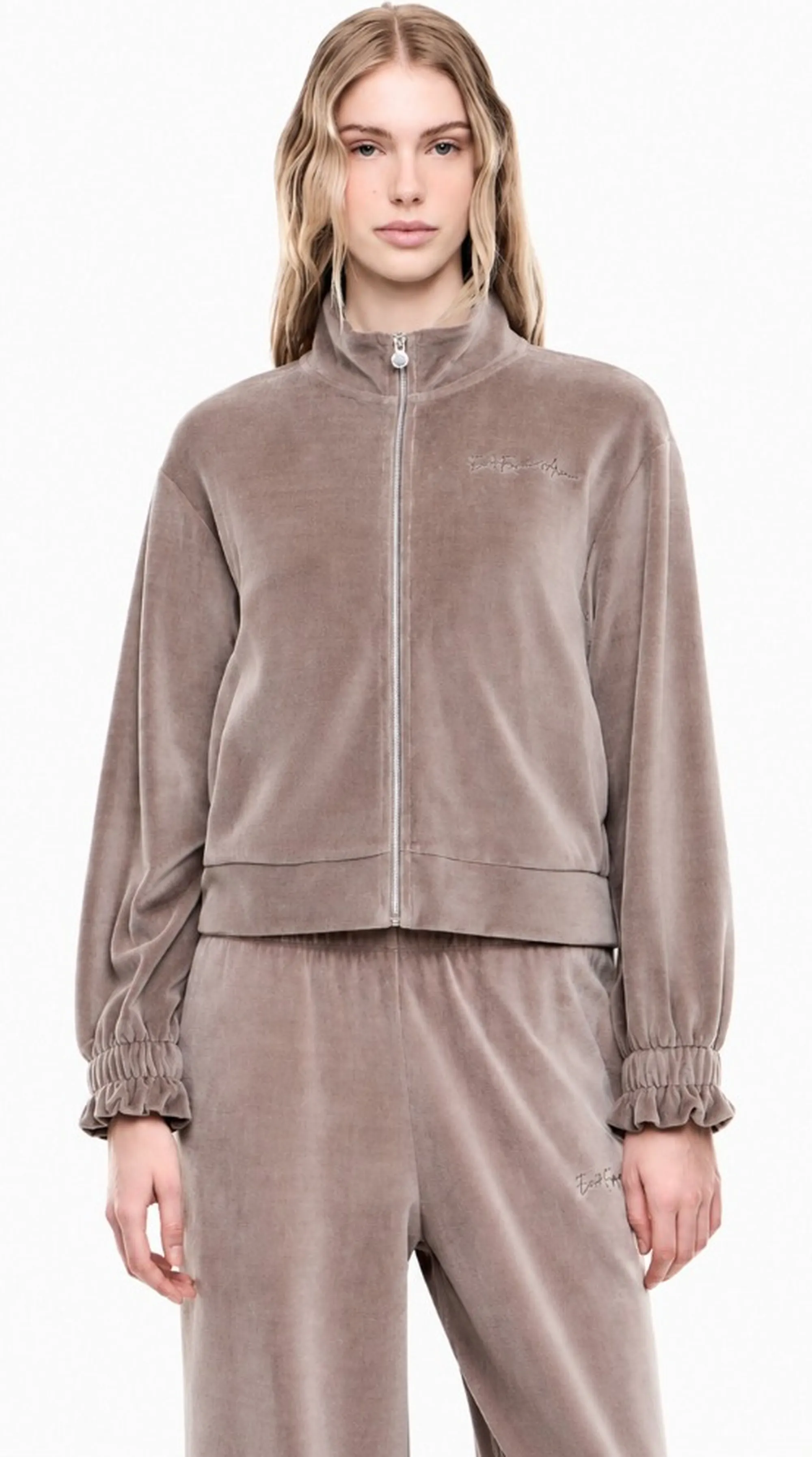 Ea7 Felpa Athletic Velour Beige 7W001432Af26044 190895