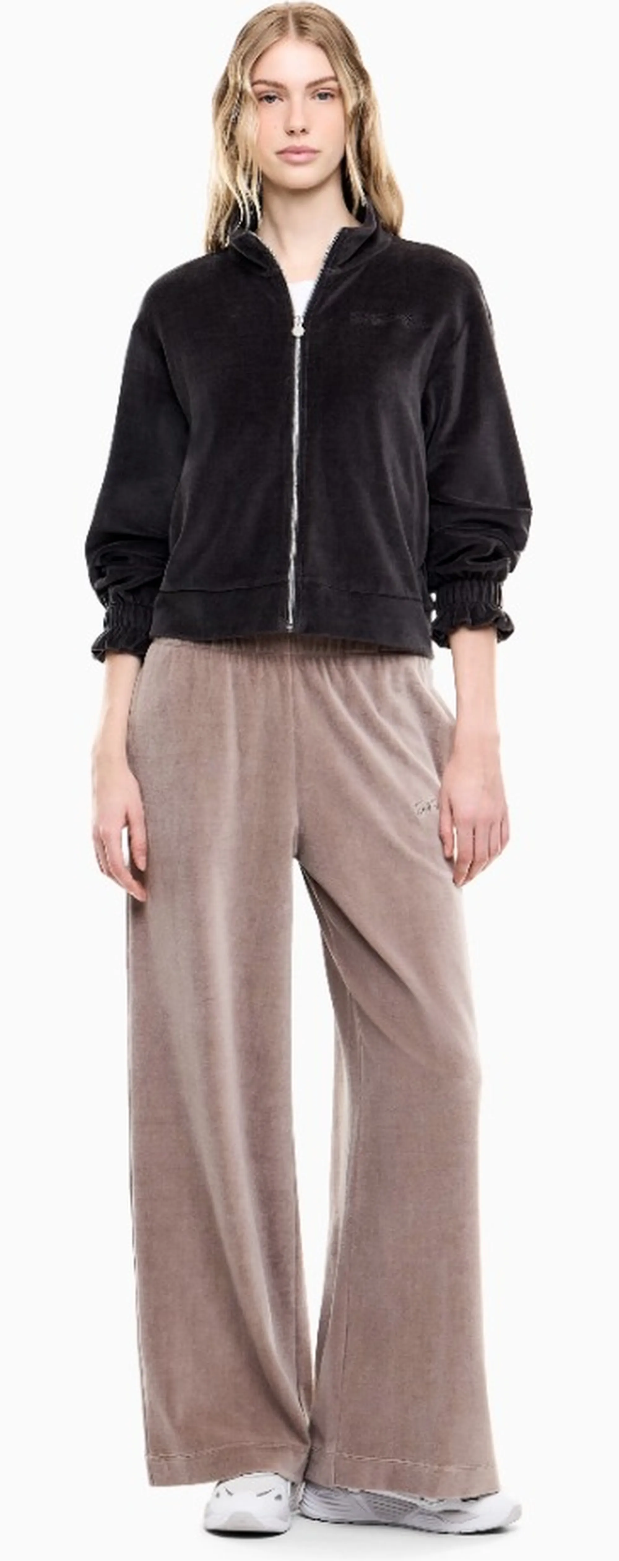 Ea7 Felpa Athletic Velour Grigio 7W001432Af26044 190891