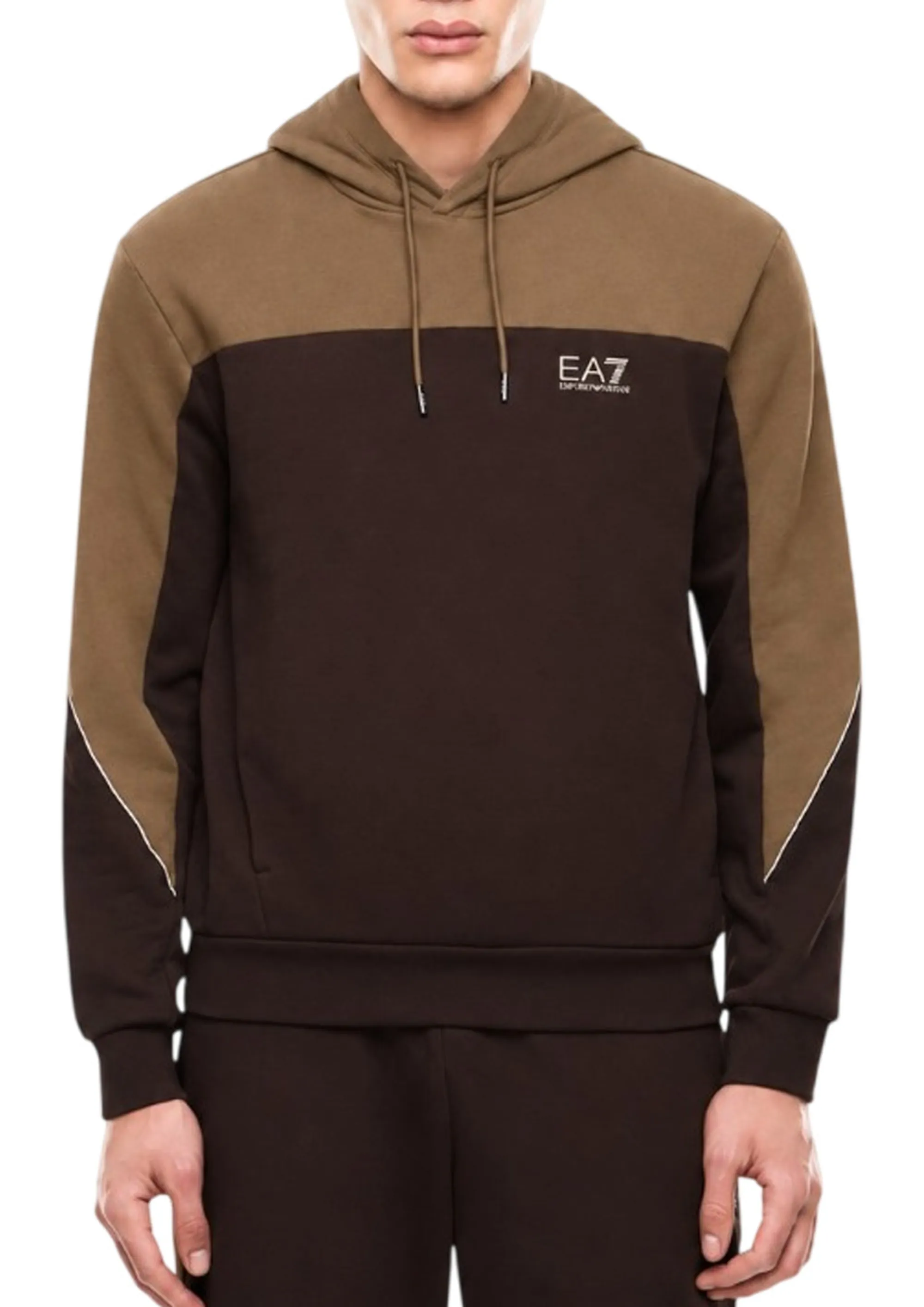 Ea7 B'Two Tone Sweatshirt With Logo' Brown 7M002400Af10377 191340