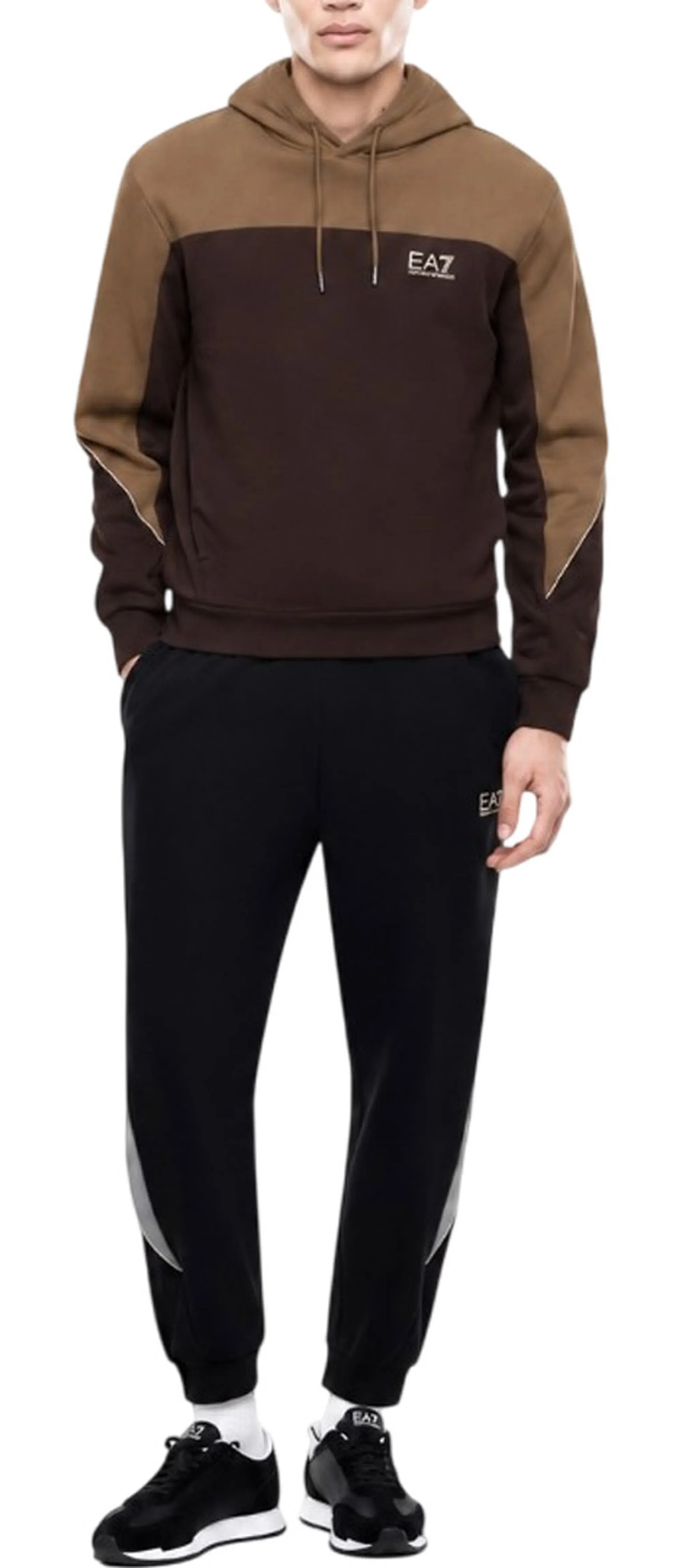 Ea7 B'Two Tone Sweatshirt With Logo' Brown 7M002400Af10377 191342