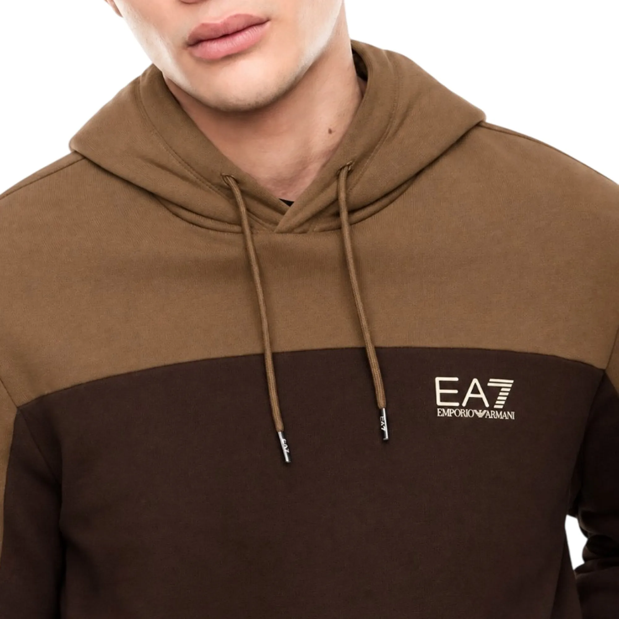 Ea7 B'Two Tone Sweatshirt With Logo' Brown 7M002400Af10377 191343