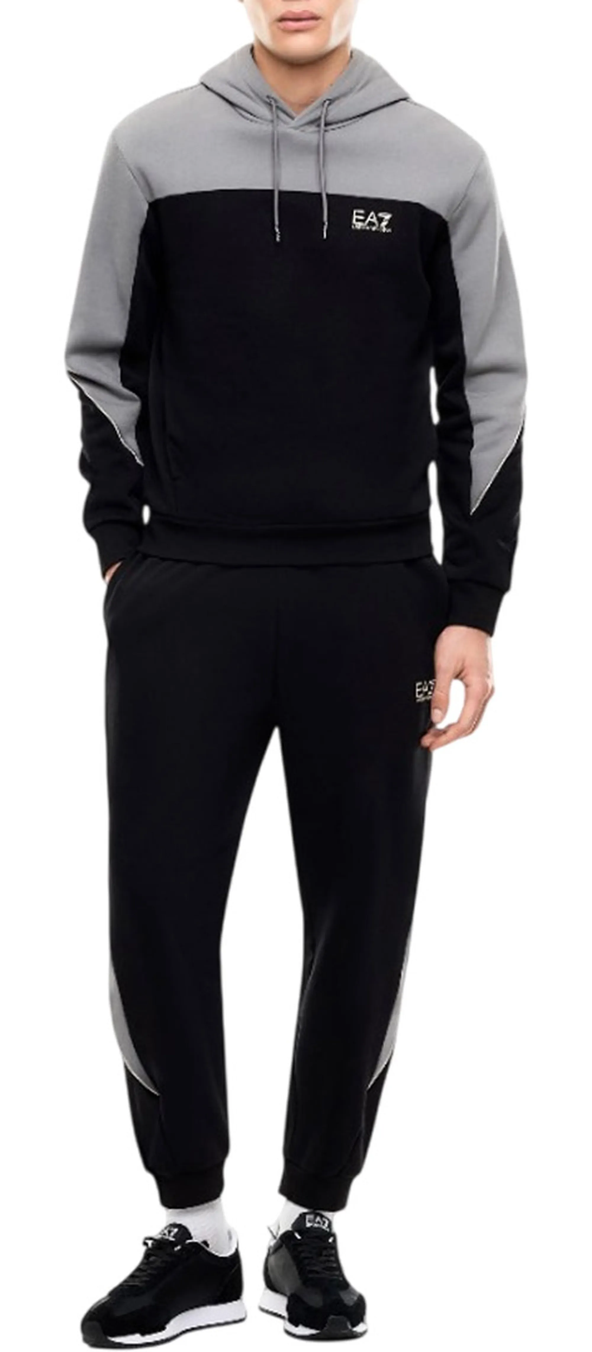 Ea7 B'Two Tone Sweatshirt With Logo' Black 7M002400Af10377 191353