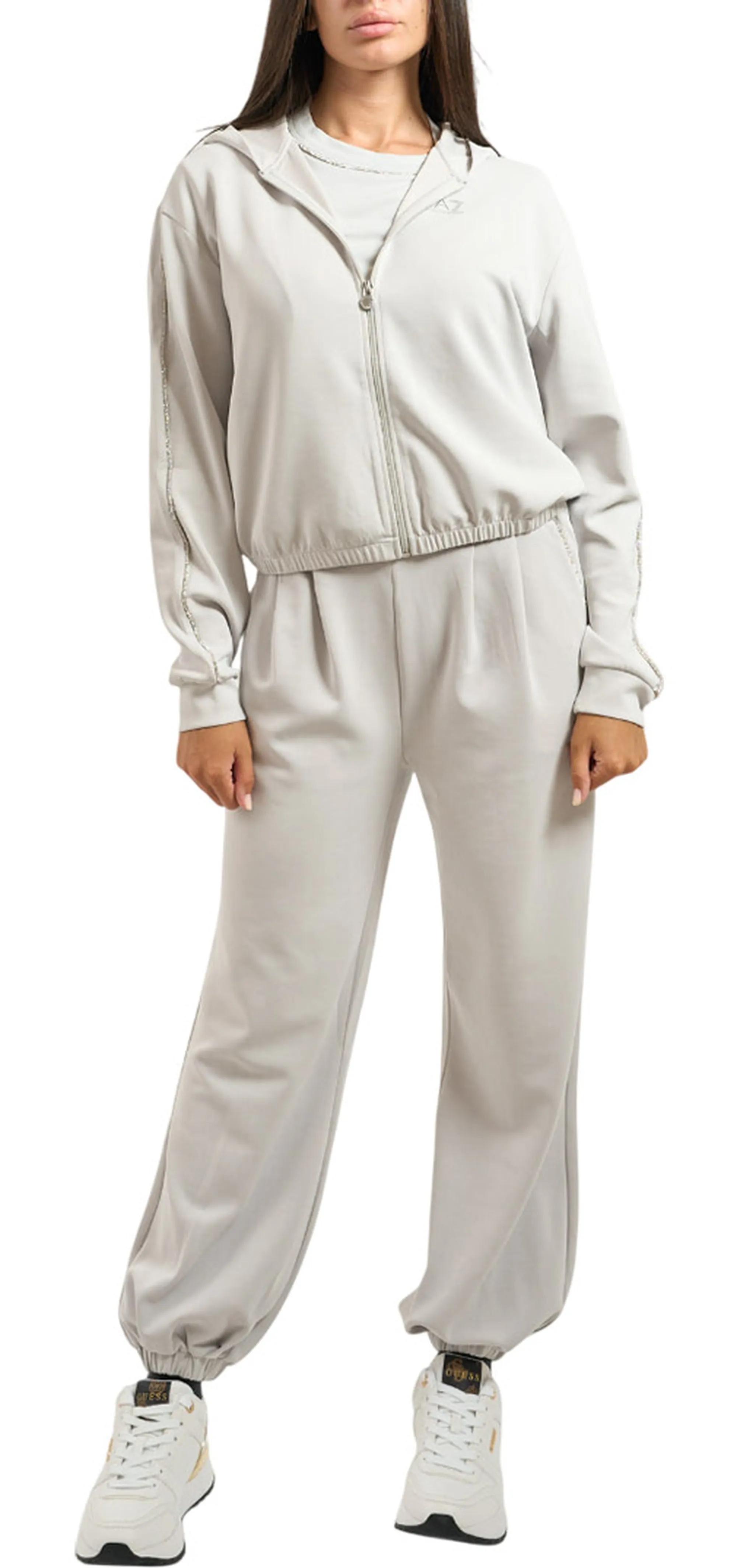 Ea7 Felpa Ea7 Con Strass Bianco 7W000443Af12643 164000