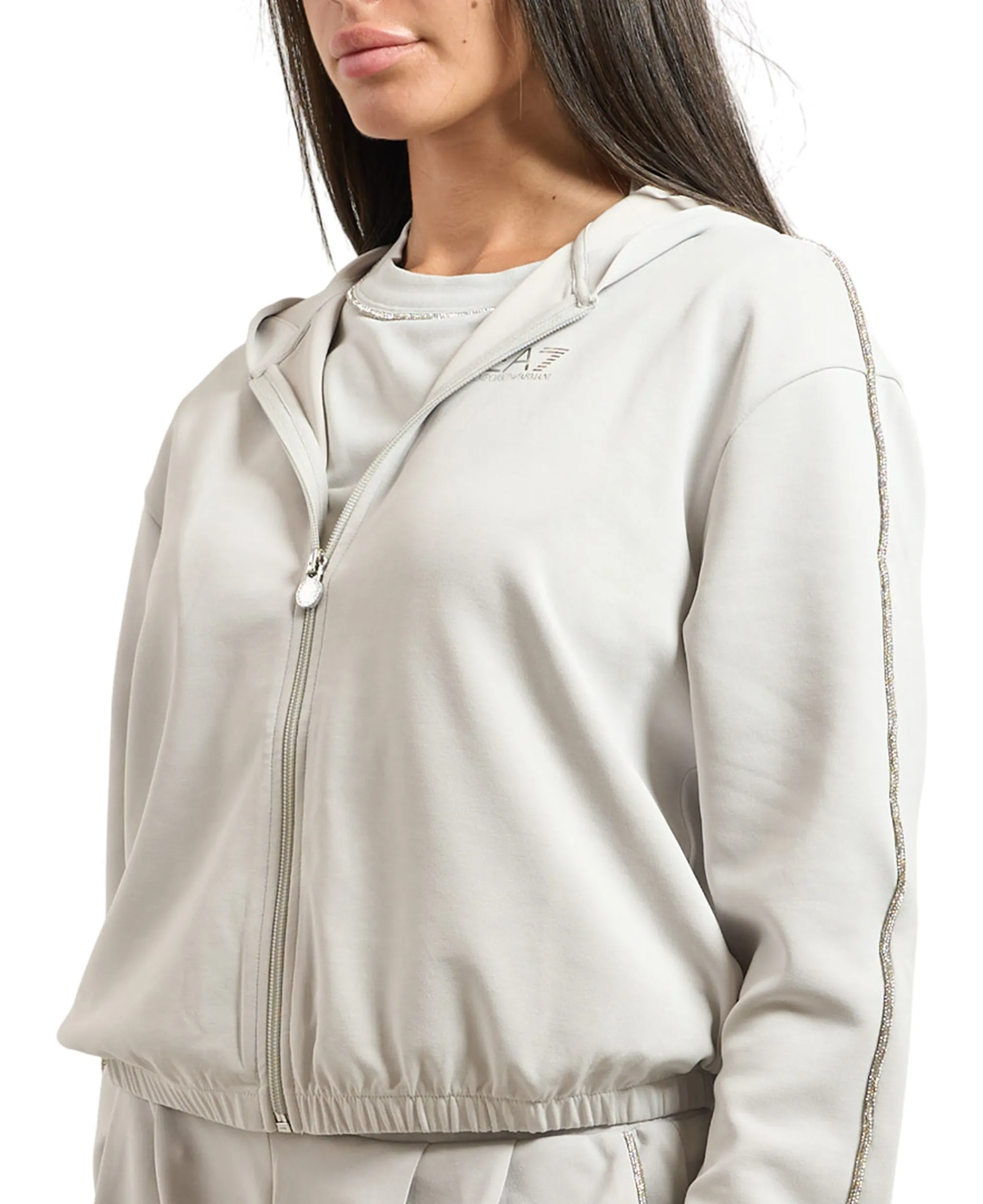Ea7 Felpa Ea7 Con Strass Bianco 7W000443Af12643 164001