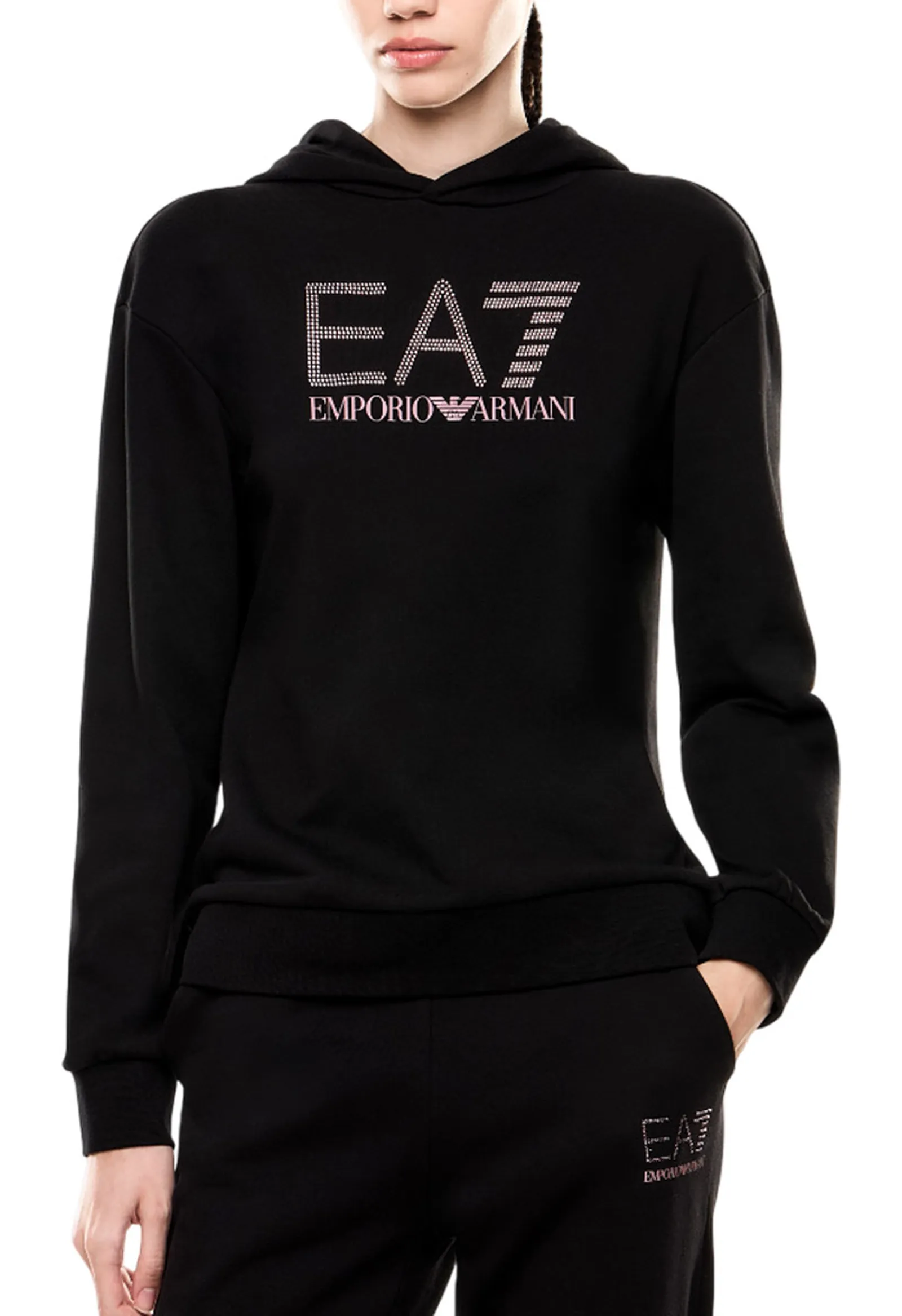 Ea7 Felpa Ea7 Con Strass Nero 7W000537Af15831 164021