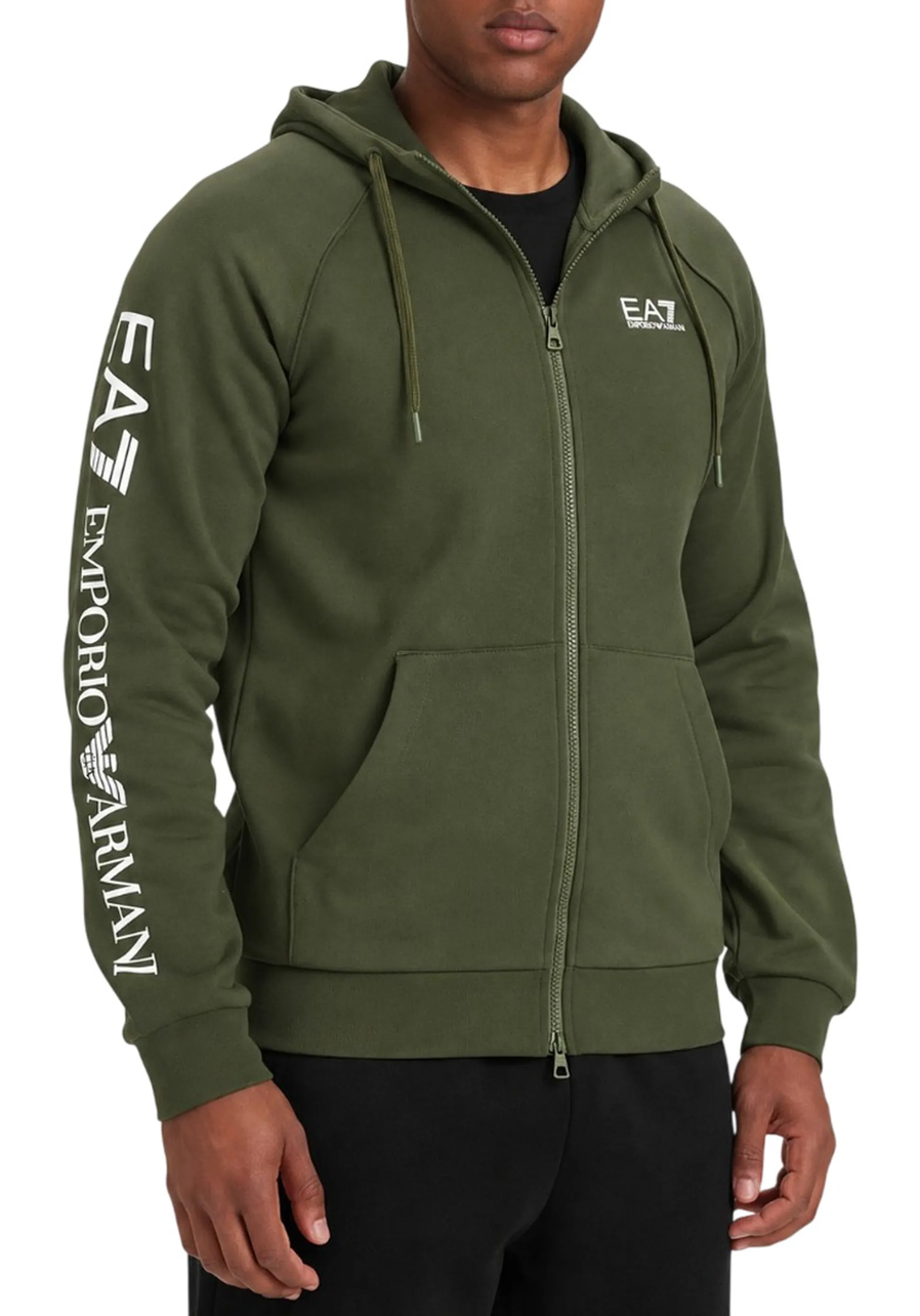 Ea7 Felpa Full Zip Verde Militare 7M001047Af10377 191186