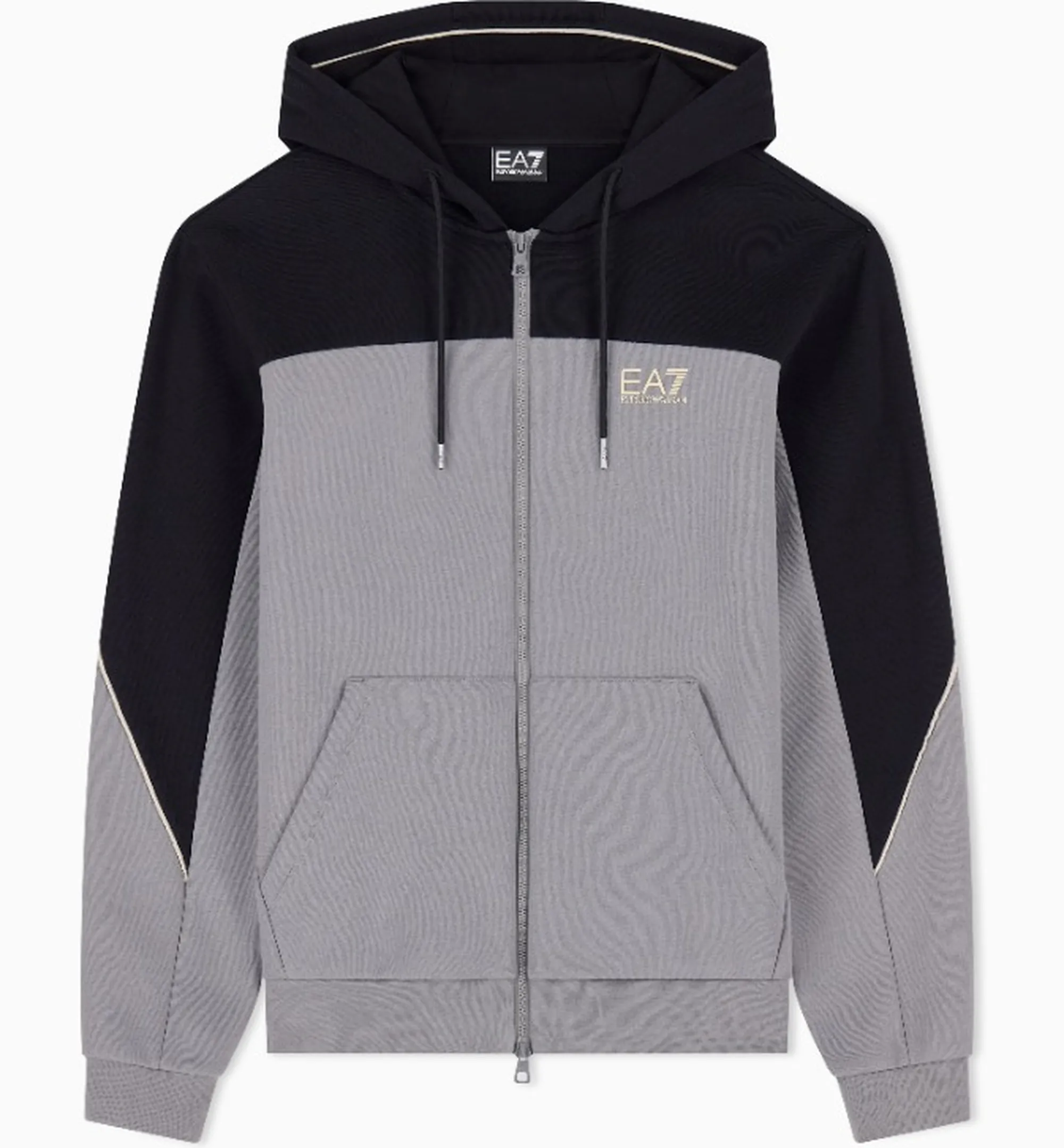 Ea7 Felpa Full Zip Bicolore Grigio 7M002402Af10377 191152