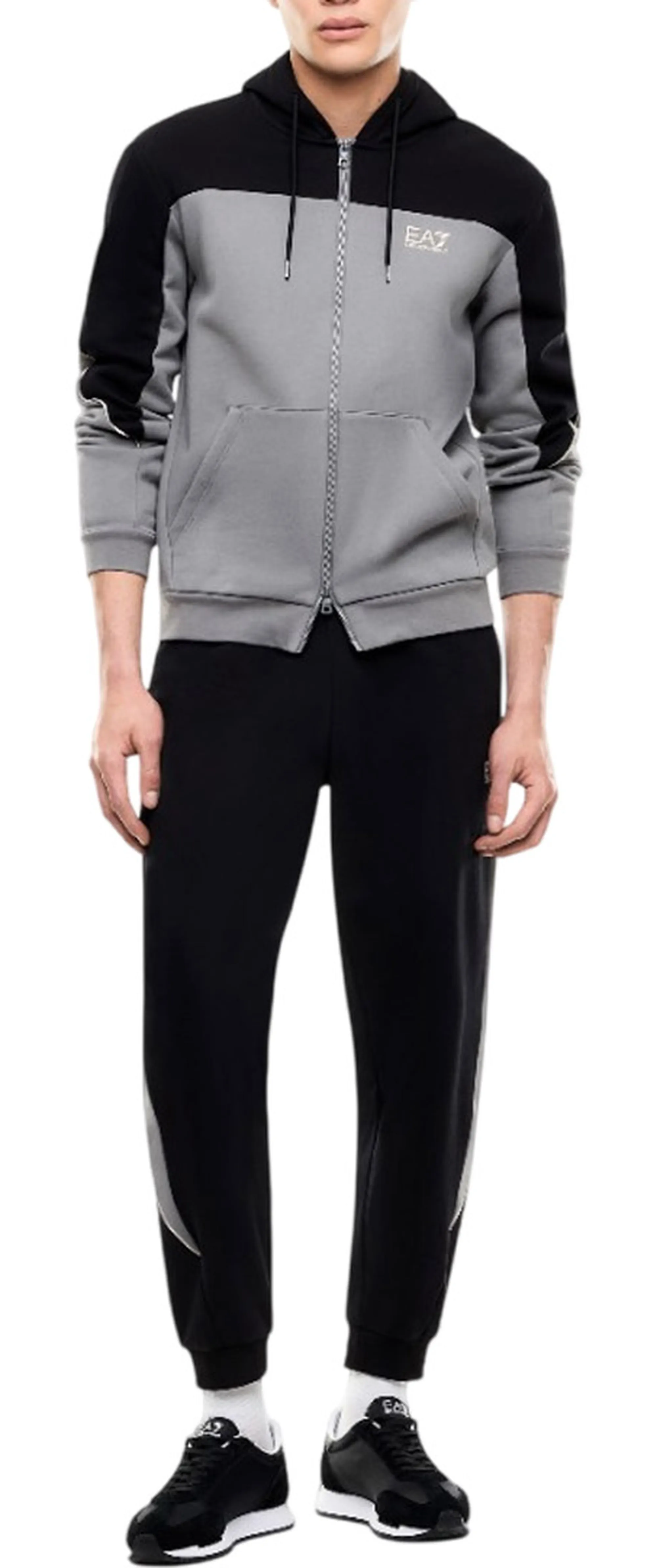 Ea7 B'Two Tone Full Zip Hoodie' Grey 7M002402Af10377 191447