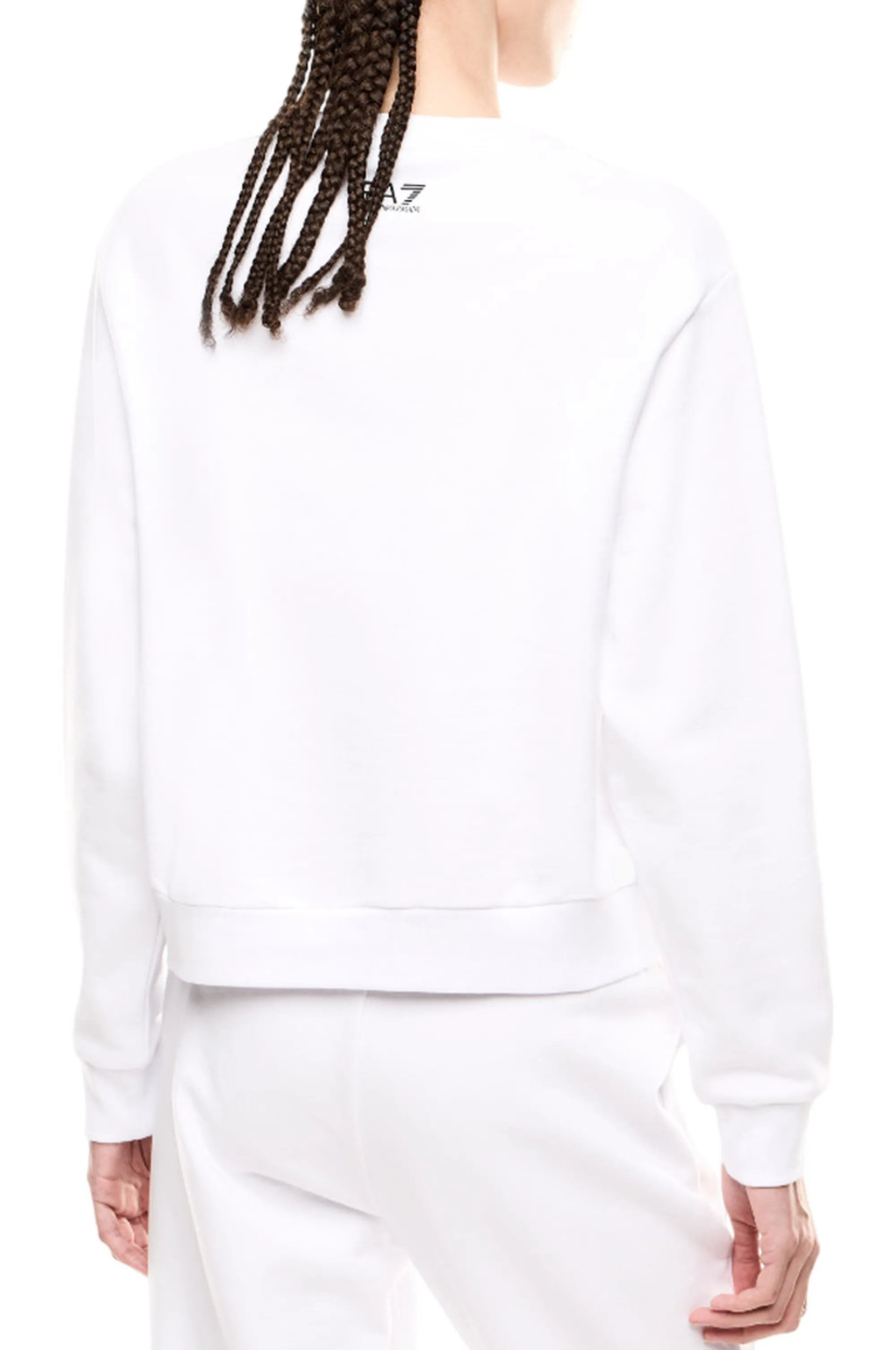 Ea7 Felpa Girocollo Con Paillettes Bianco 7W000542Af16442 164030