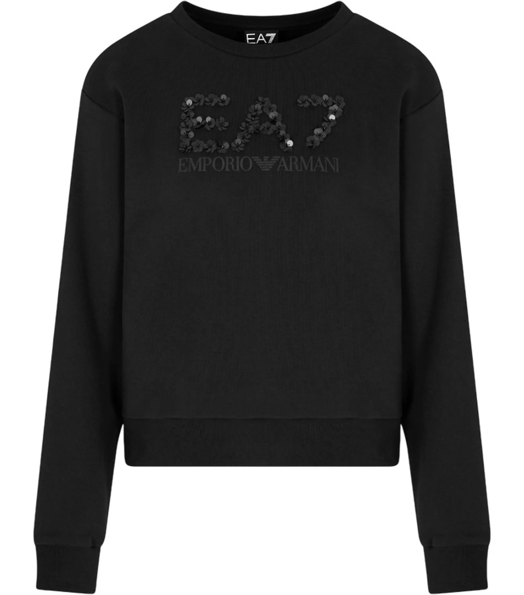 Ea7 Felpa Girocollo Con Paillettes Nero 7W000542Af16442 164042