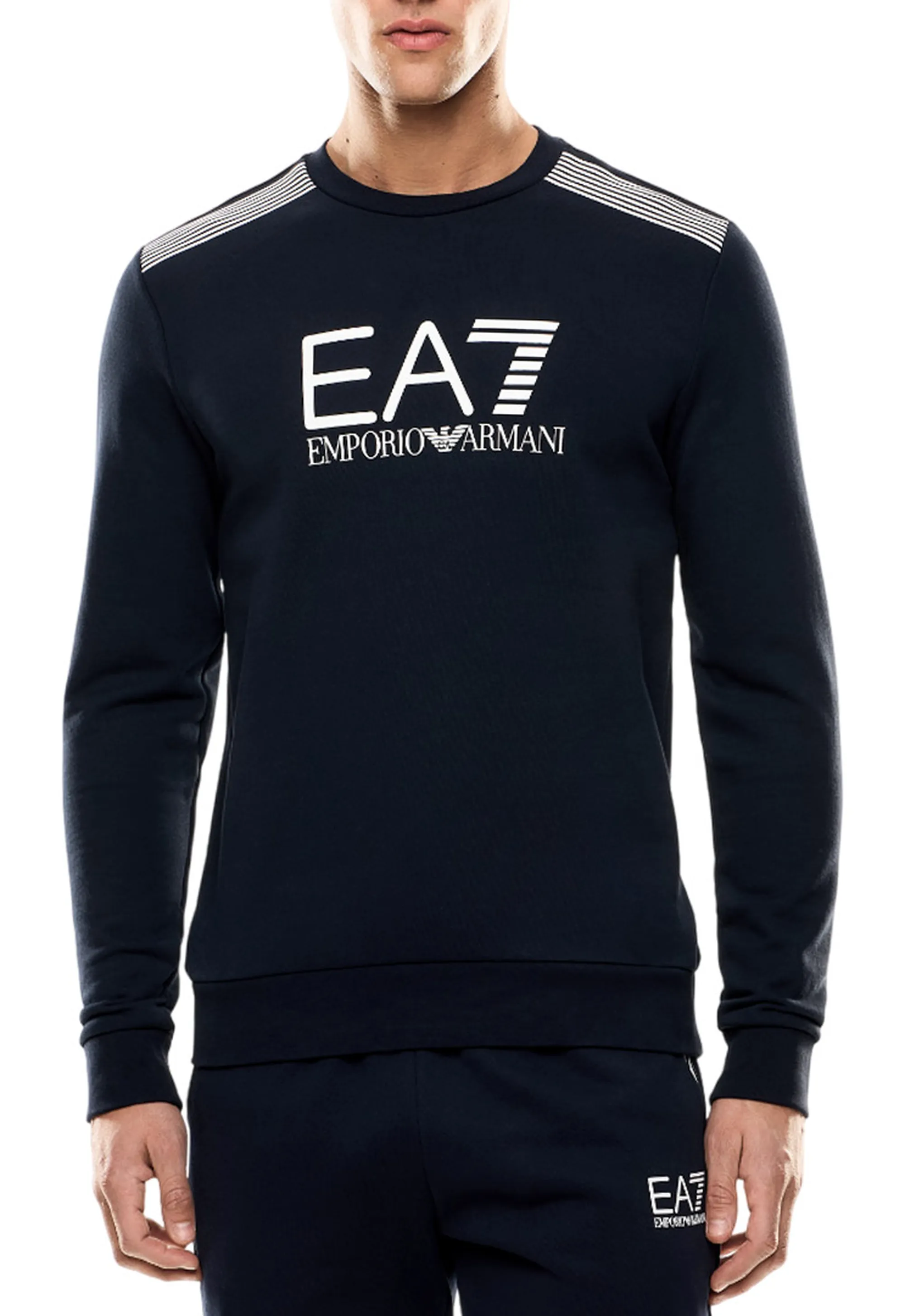 Ea7 B'Crew Neck Sweatshirt In Cotton Blend' Blu 7M001127Af10377 161349