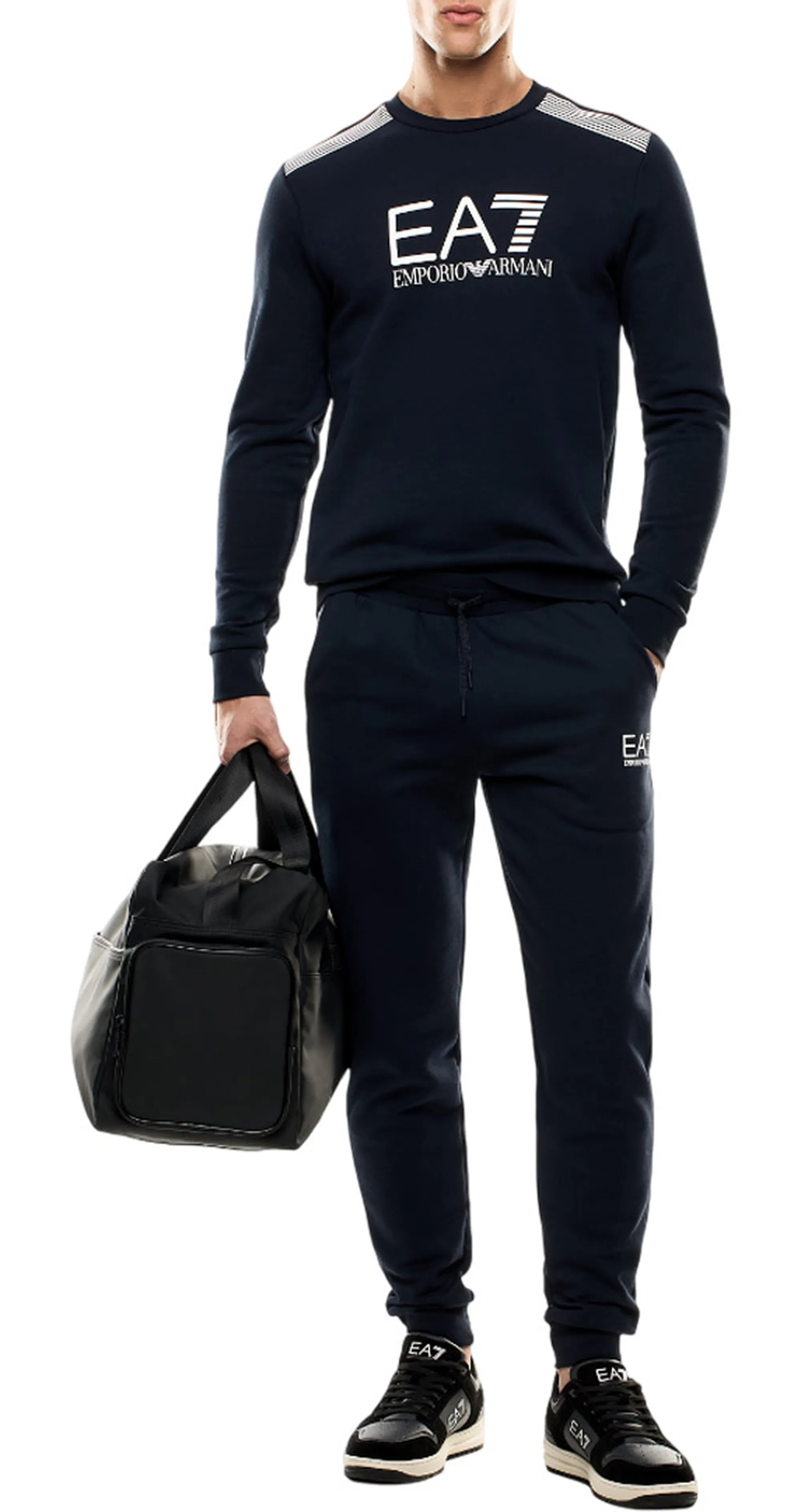 Ea7 B'Crew Neck Sweatshirt In Cotton Blend' Blu 7M001127Af10377 161351