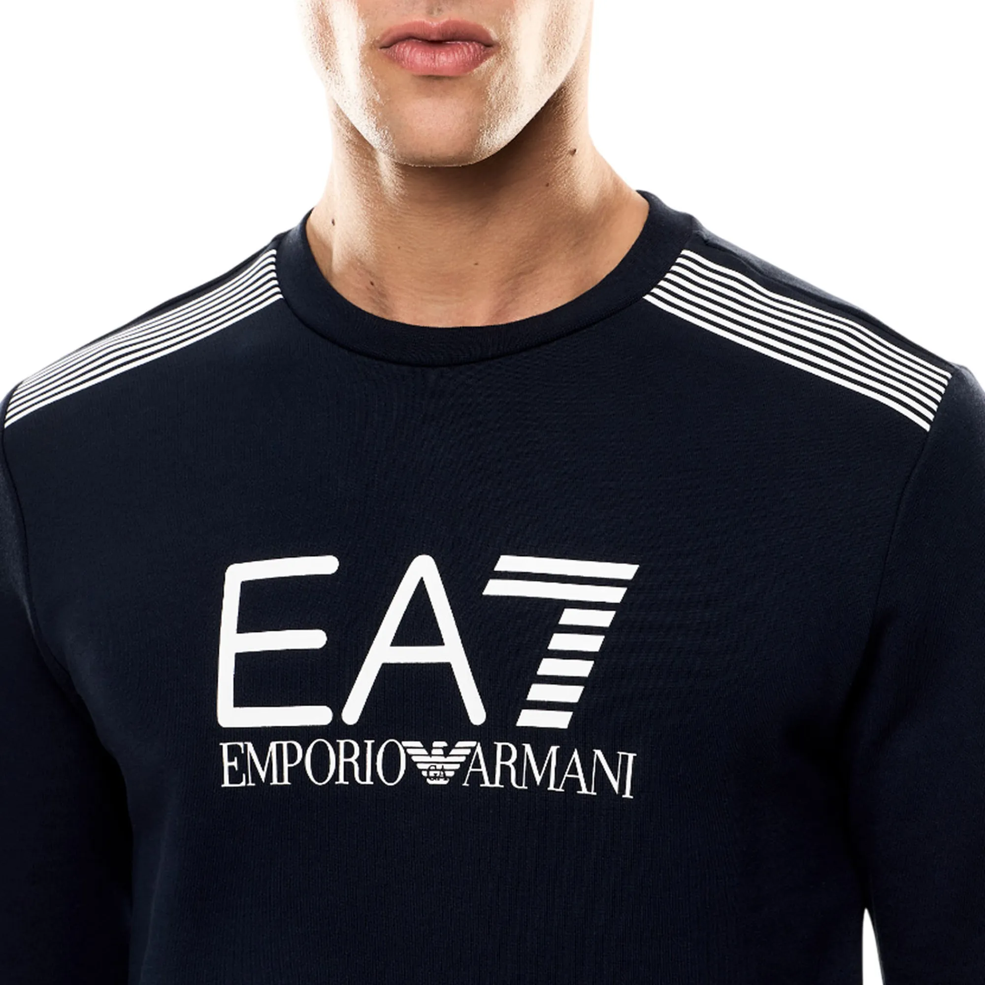 Ea7 B'Crew Neck Sweatshirt In Cotton Blend' Blu 7M001127Af10377 161360