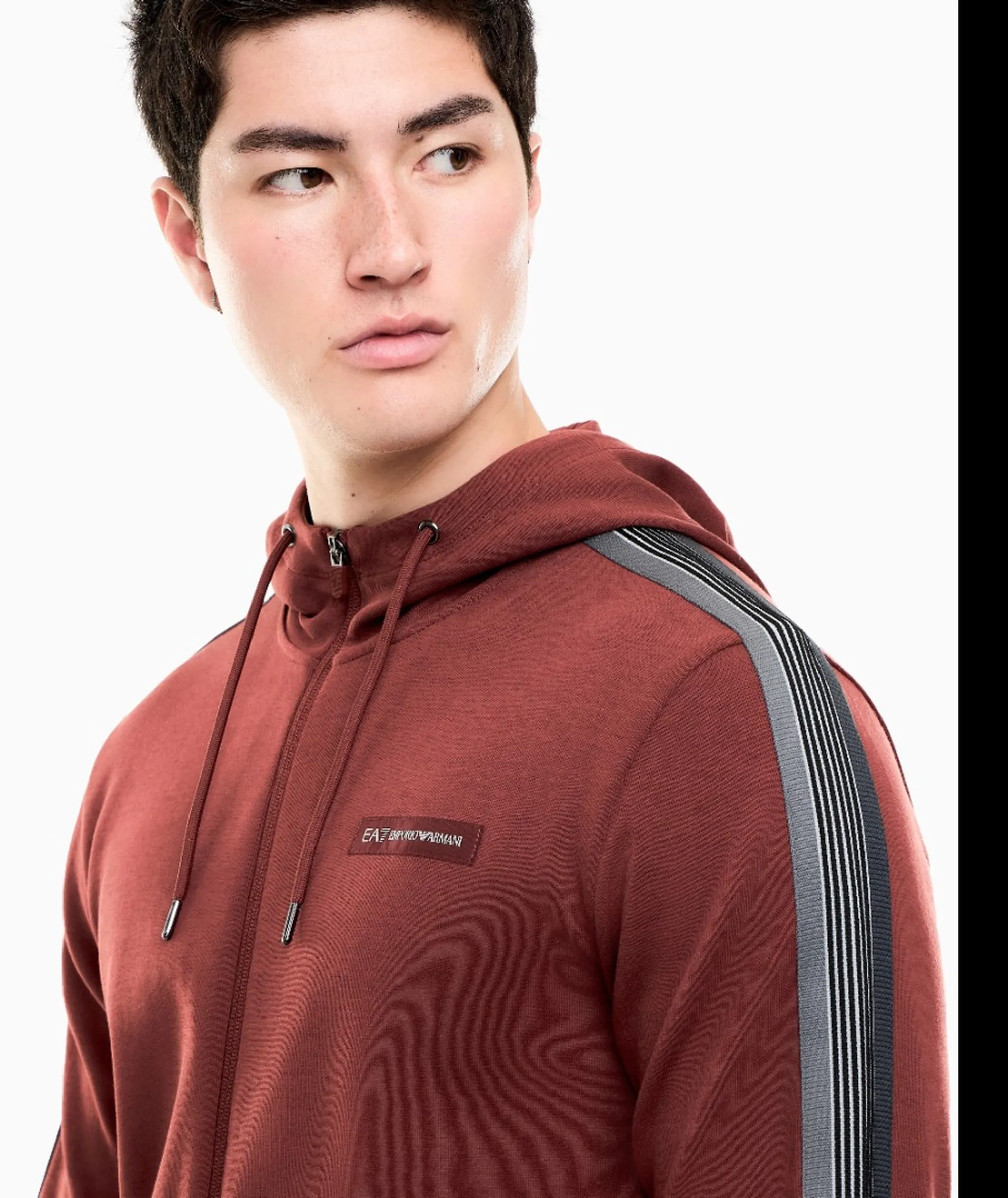 Ea7 B'Cotton Blend Series Logo Hoodie' Bordeaux 7M002219Af12660 191088
