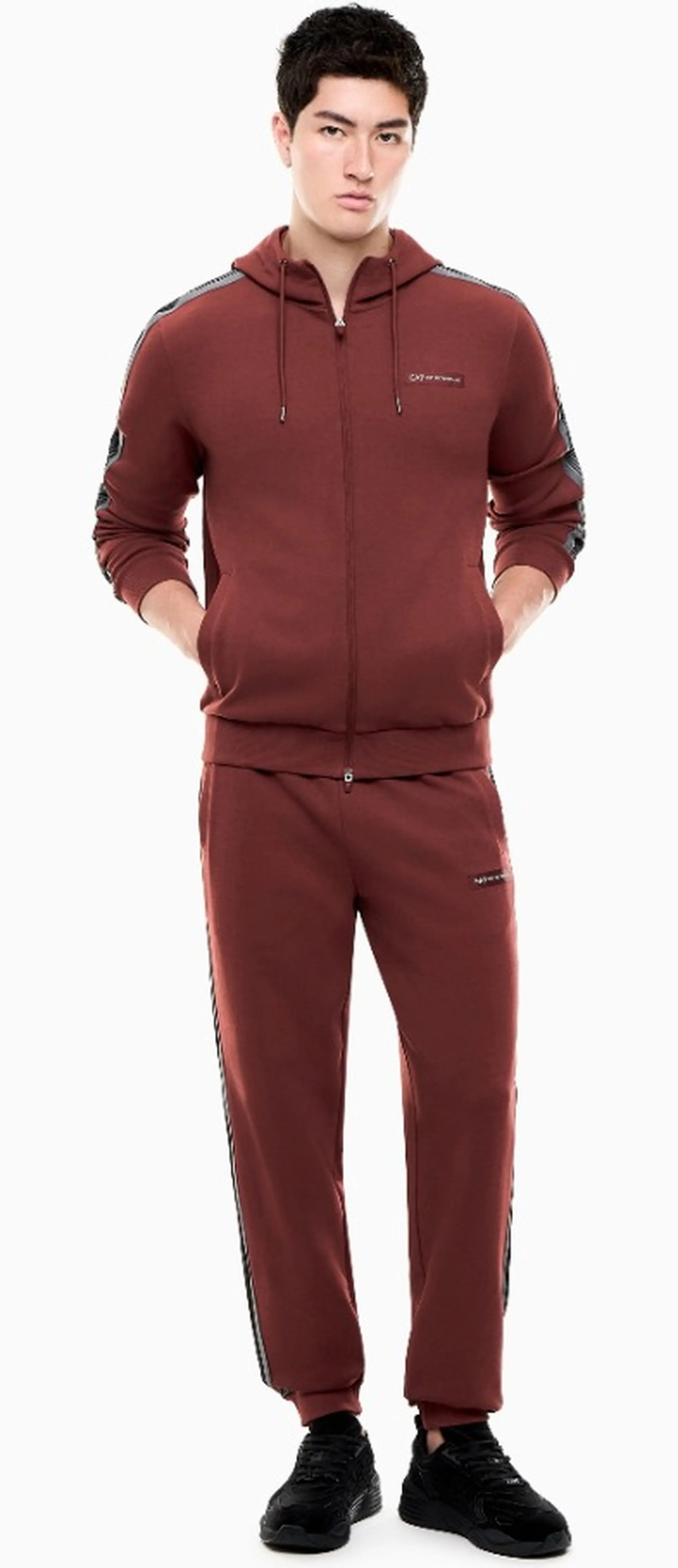 Ea7 B'Cotton Blend Series Logo Hoodie' Bordeaux 7M002219Af12660 191089