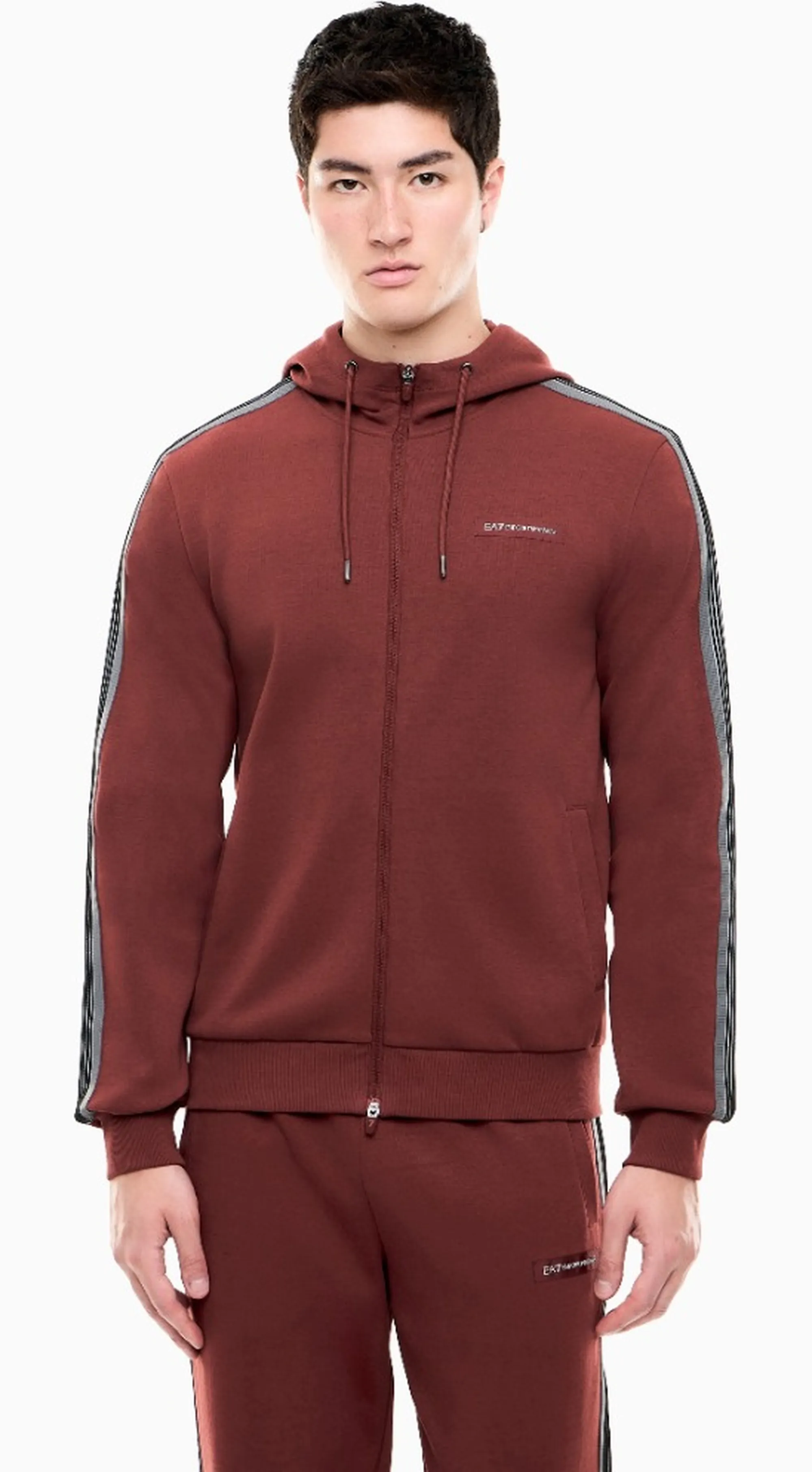 Ea7 B'Cotton Blend Series Logo Hoodie' Bordeaux 7M002219Af12660 191090