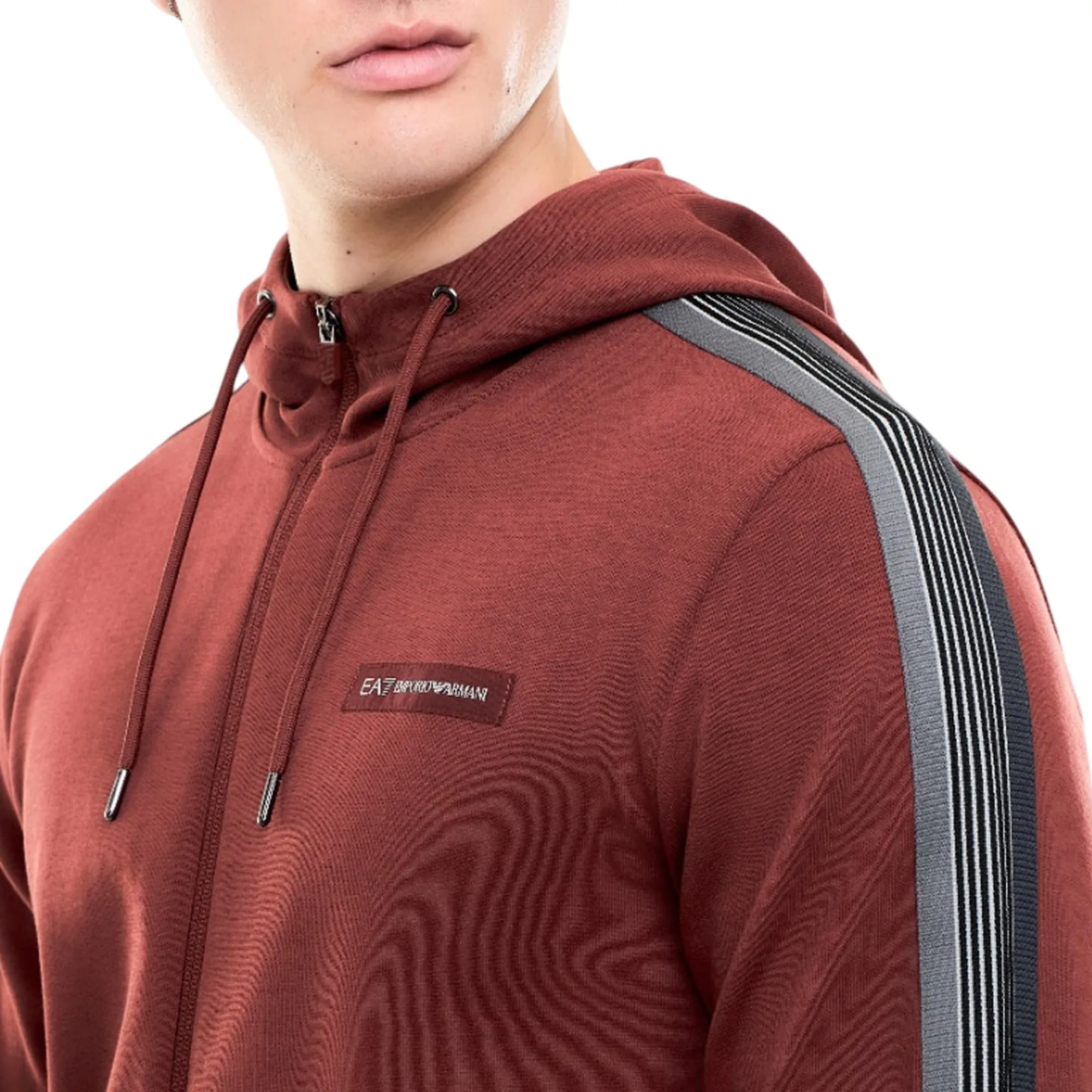Ea7 Felpa Logo Serie In Misto Cotone Bordeaux 7M002219Af12660 191209