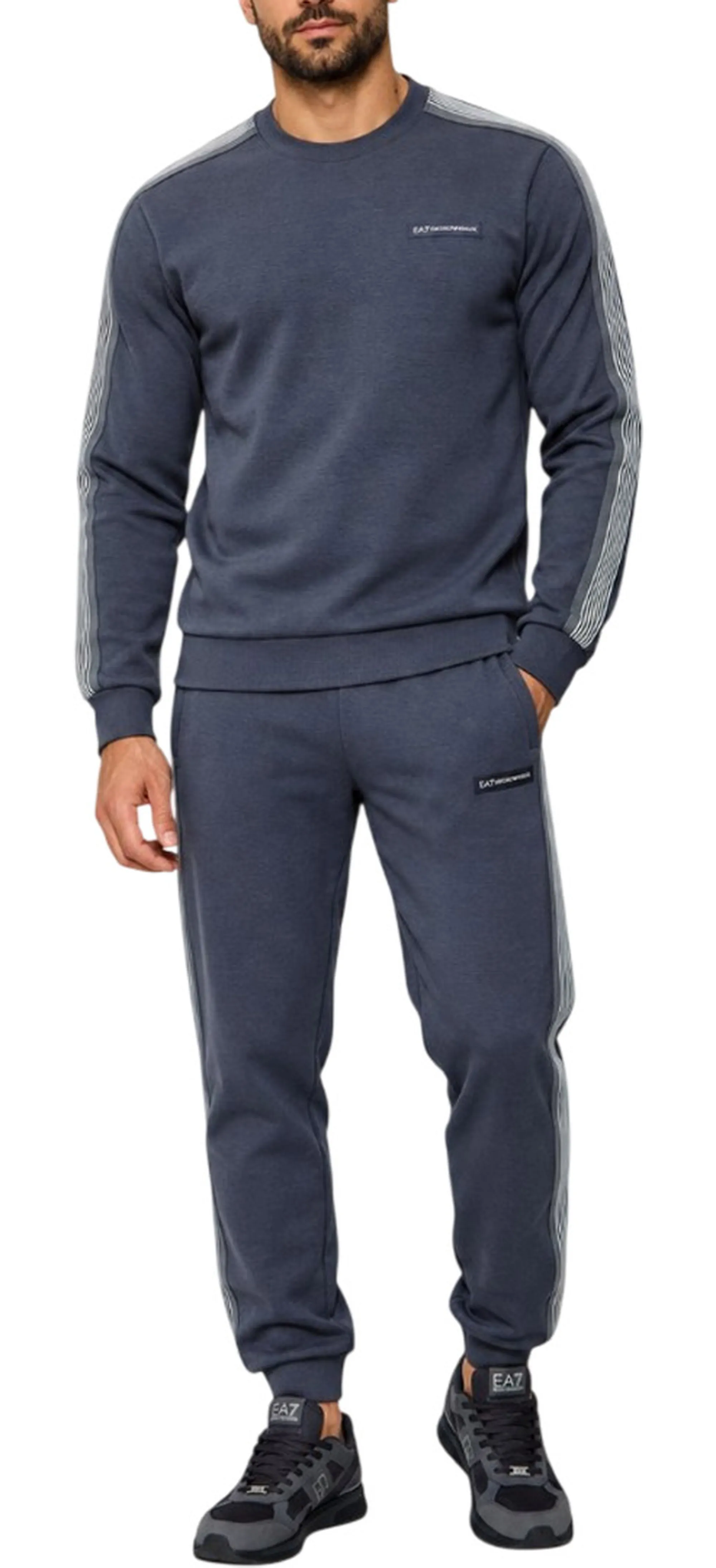 Ea7 Felpa Logo Series Grigio 7M002218Af12660 191204