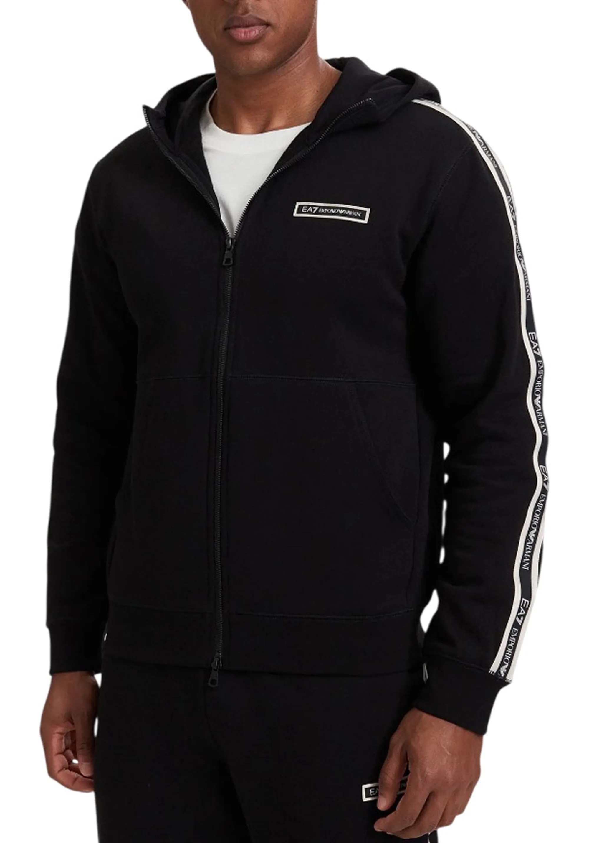 Ea7 Felpa Logo Series In Cotone Nero 7M002197Af10377 191178