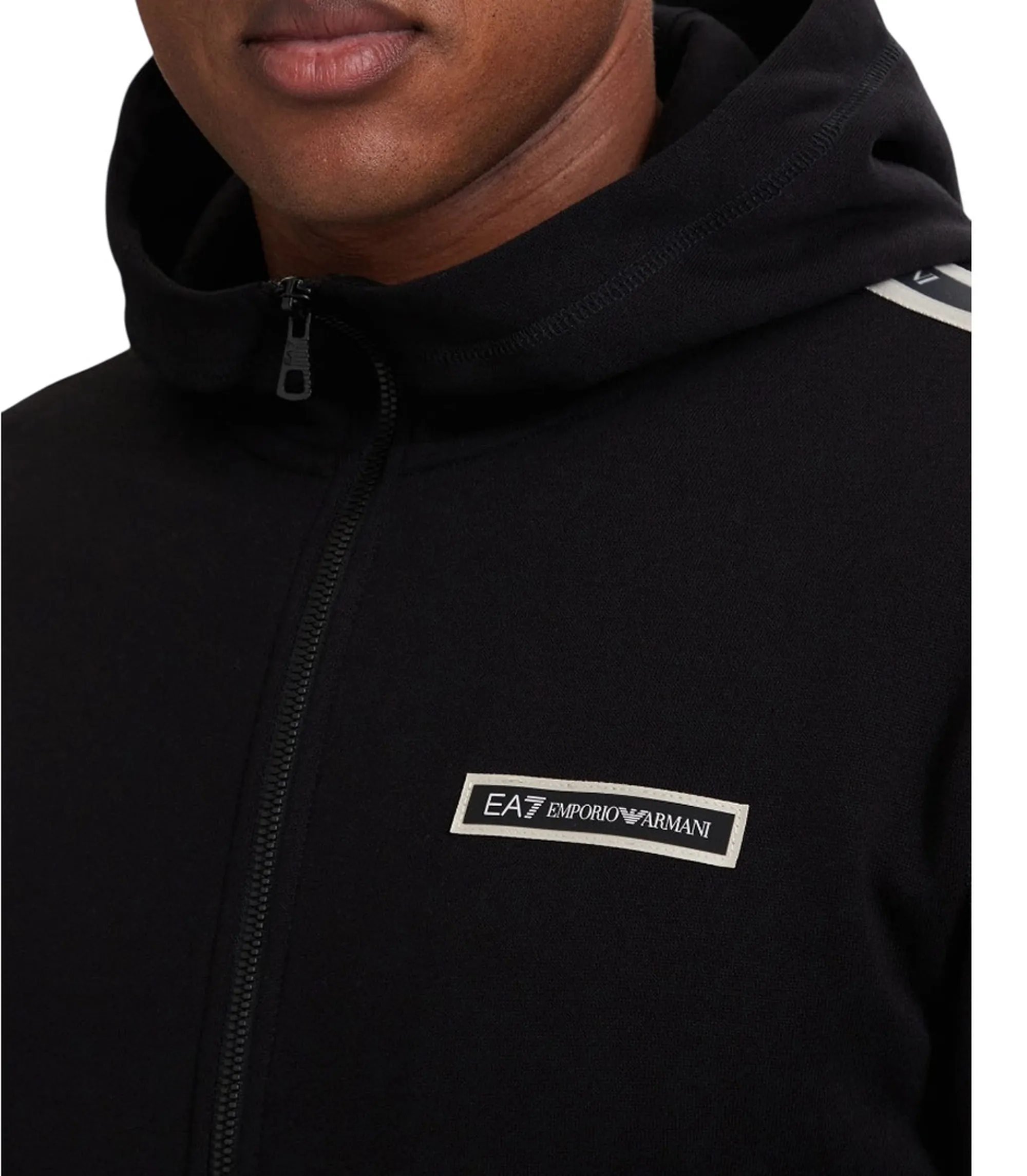 Ea7 Felpa Logo Series In Cotone Nero 7M002197Af10377 191183