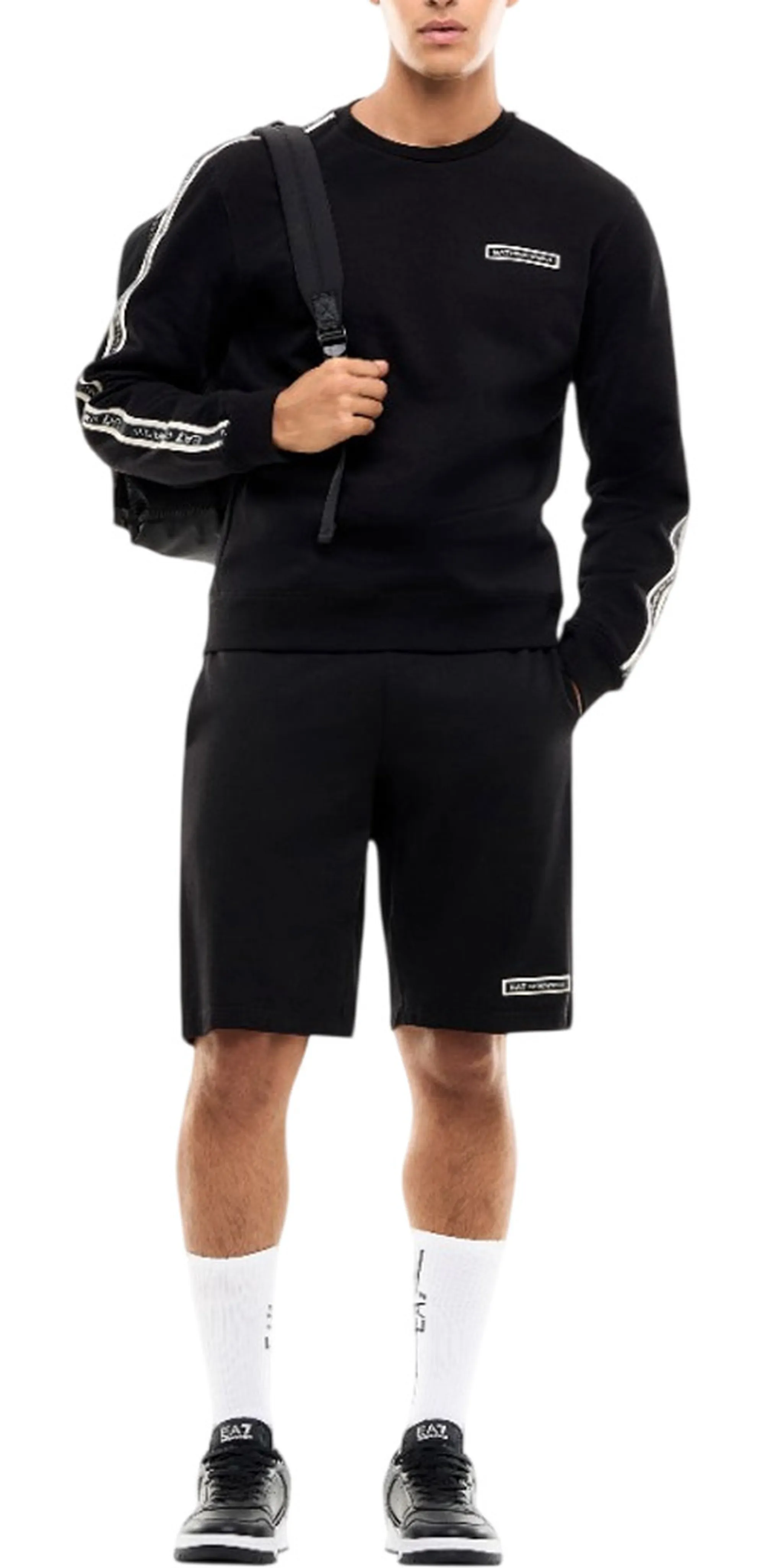 Ea7 Felpa Logo Series In Jersey Nero 7M002195Af10377 191164