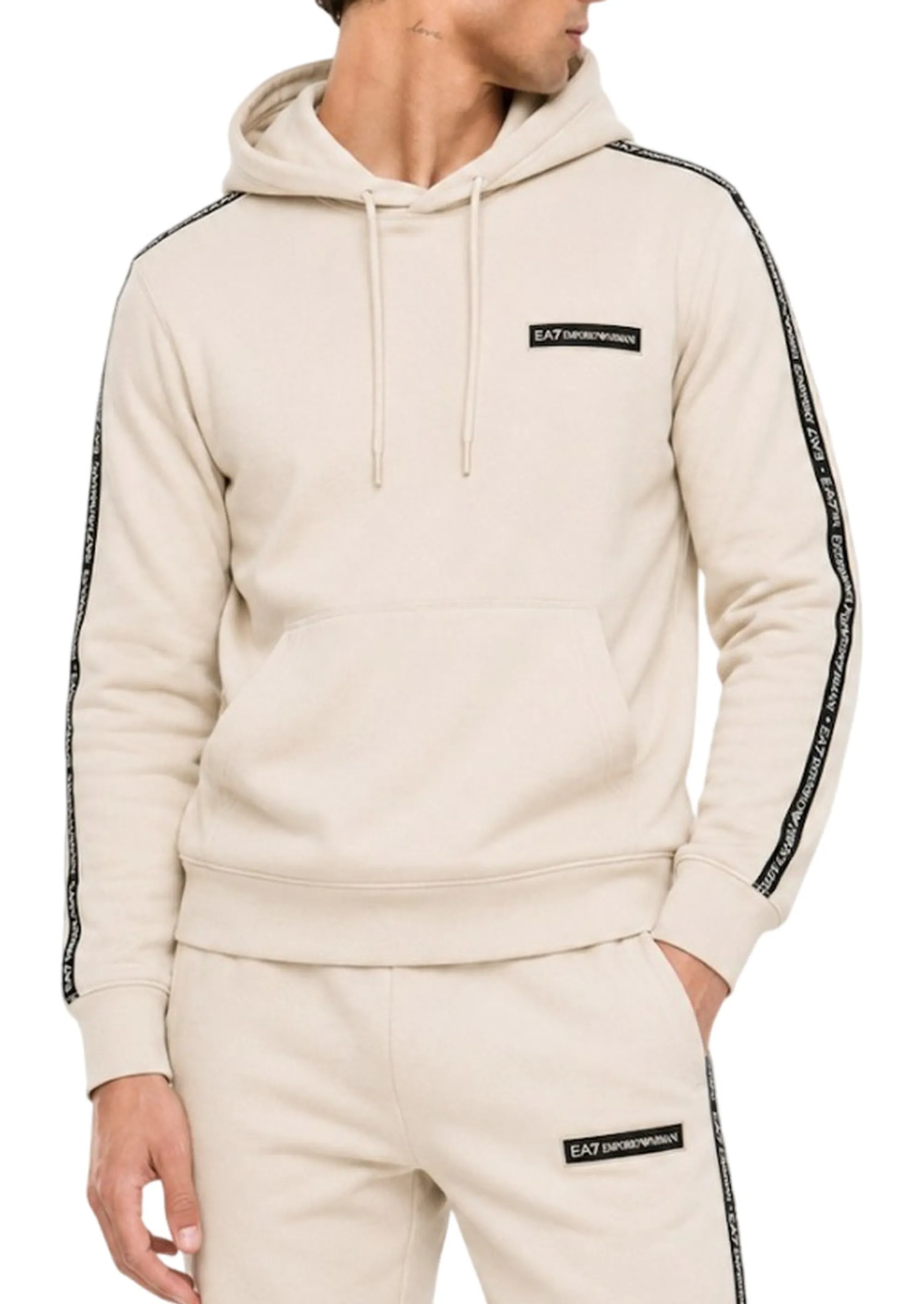 Ea7 Felpa Logo Series In Jersey Panna 7M002196Af10377 191170