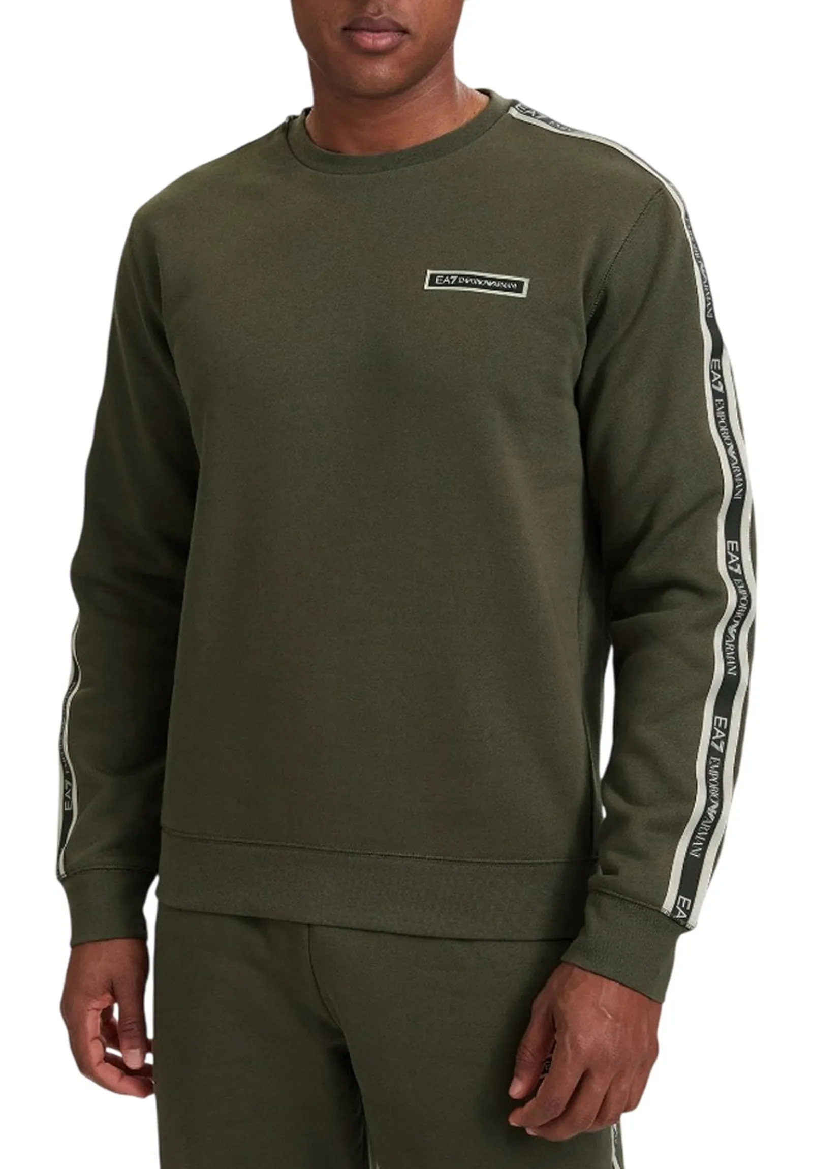 Ea7 Felpa Logo Series In Jersey Verde Militare 7M002195Af10377 191154