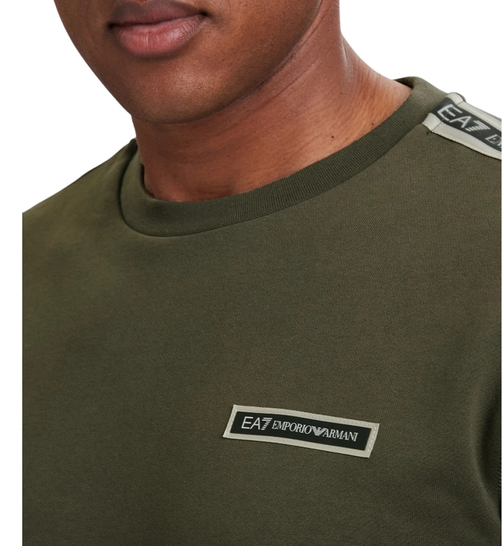 Ea7 Felpa Logo Series In Jersey Verde Militare 7M002195Af10377 191157