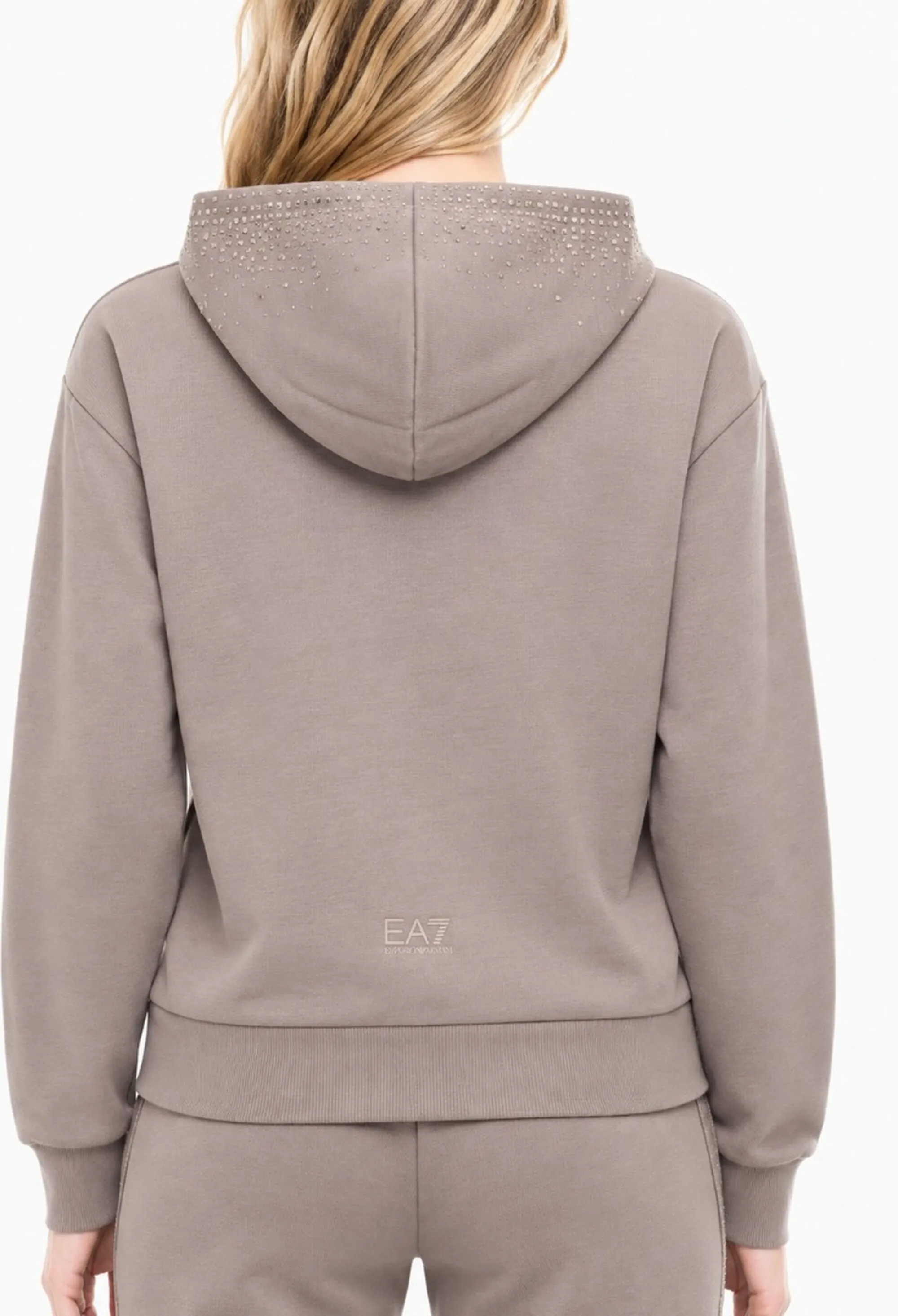 Ea7 Felpa Precious Full Zip In Modal Beige 7W001425Af24375 190880