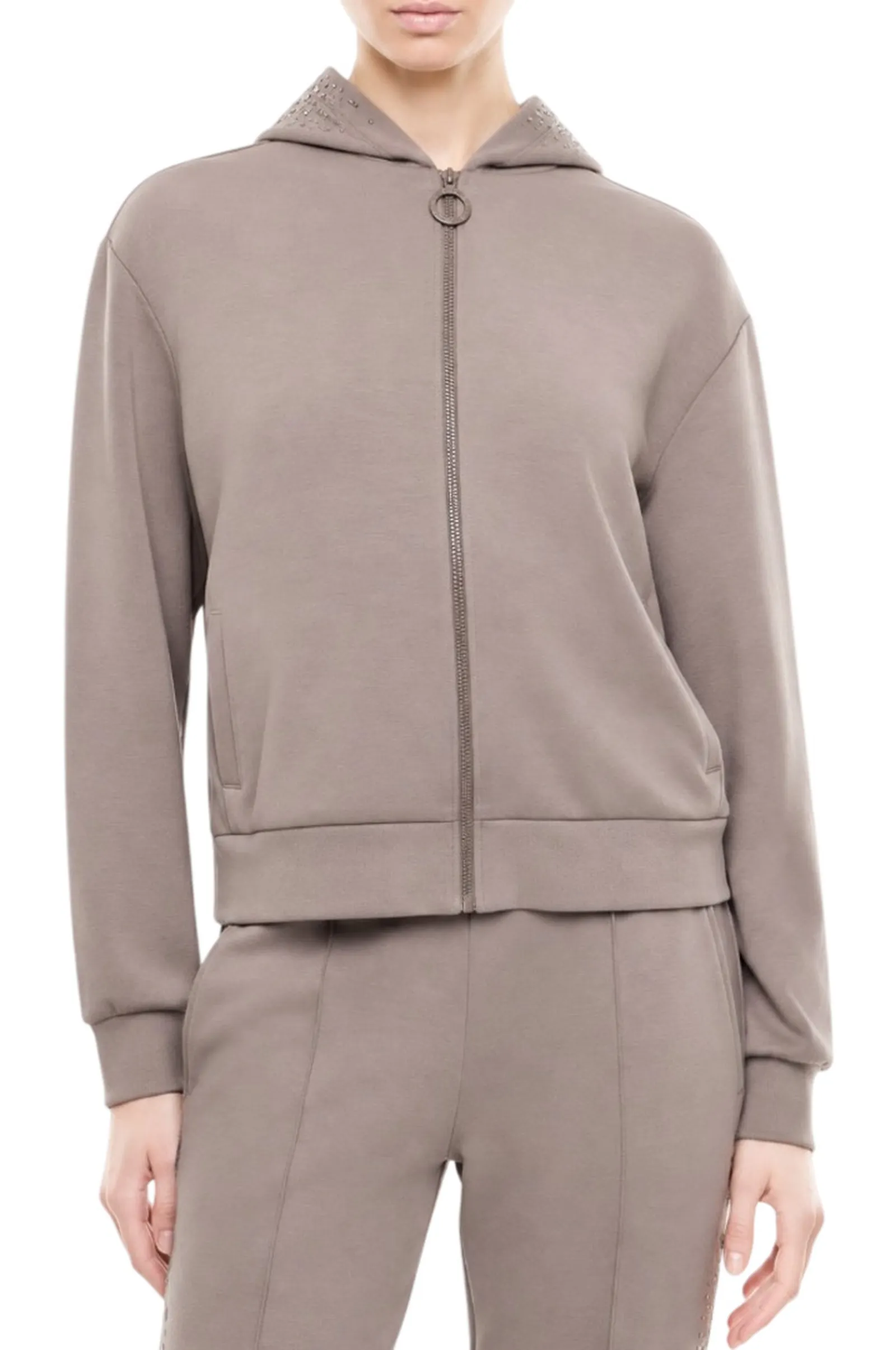 Ea7 Felpa Precious Full Zip In Modal Beige 7W001425Af24375 195580