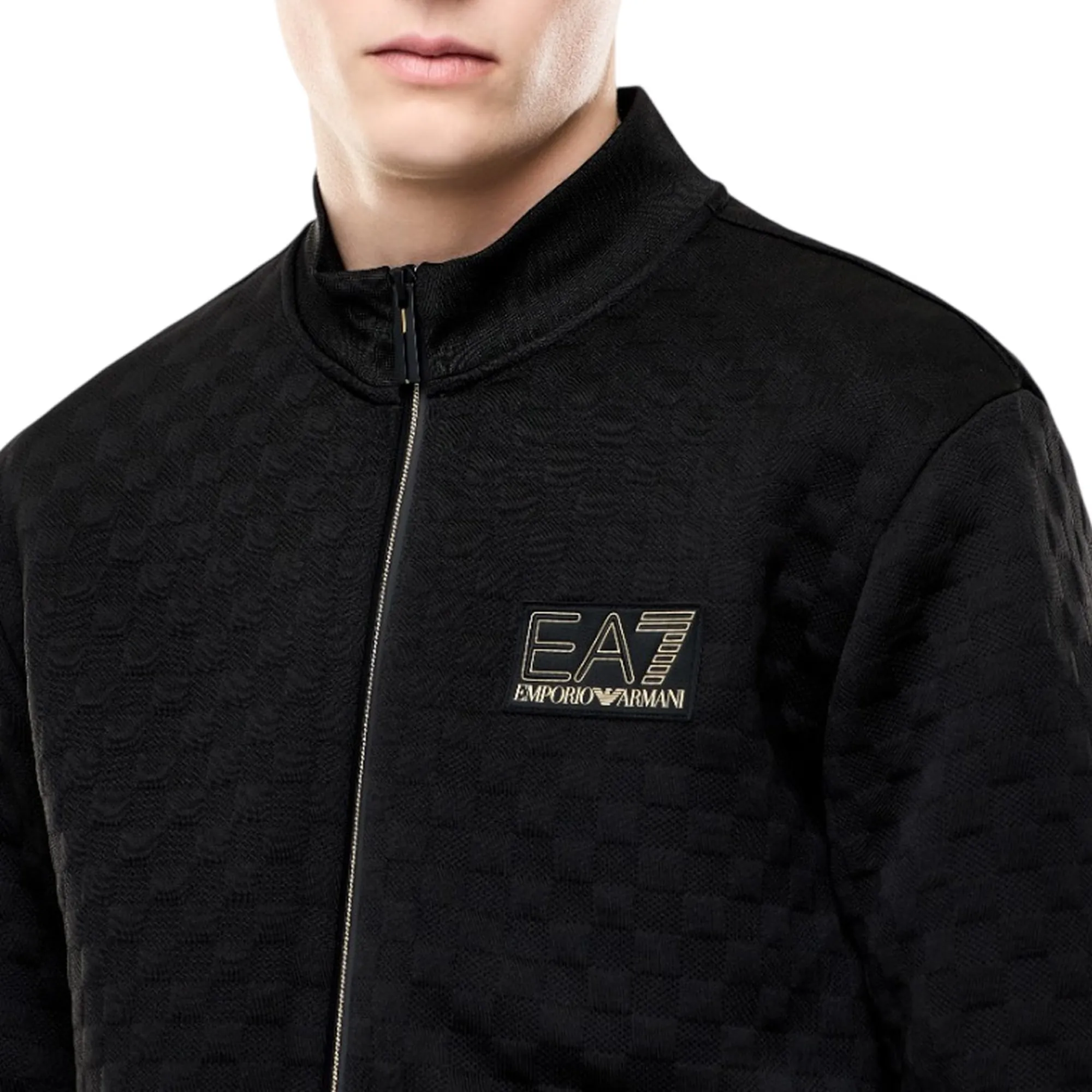 Ea7 Felpa Premium Label Con Dettagli In Maglia Nero 7M002246Af26241 191231